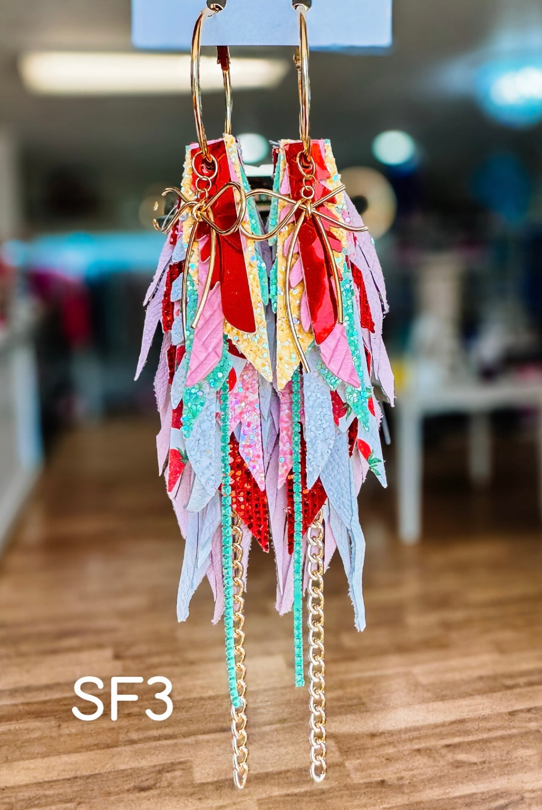 Jak Sprat Strawberry Fields Collection: Medium Mic Drop Dangles-Earrings-Dear Me Southern Boutique, located in DeRidder, Louisiana