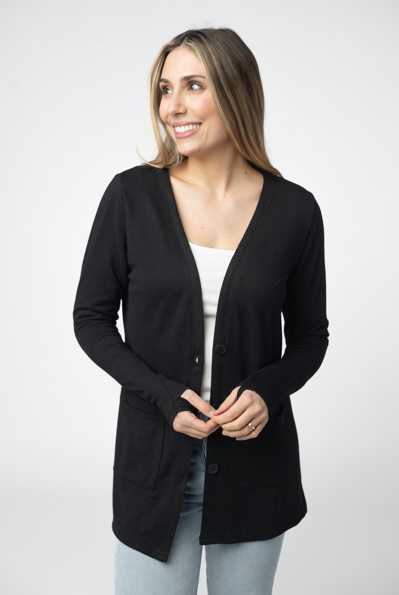08.21 EN ROUTE Cori Cardigan - Black-Cardigan-Dear Me Southern Boutique, located in DeRidder, Louisiana