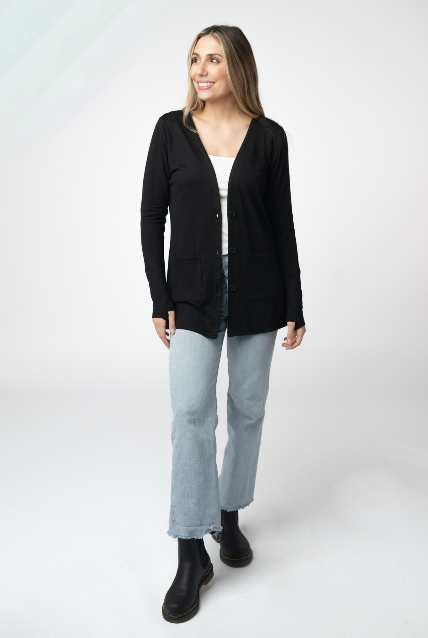 08.21 EN ROUTE Cori Cardigan - Black-Cardigan-Dear Me Southern Boutique, located in DeRidder, Louisiana