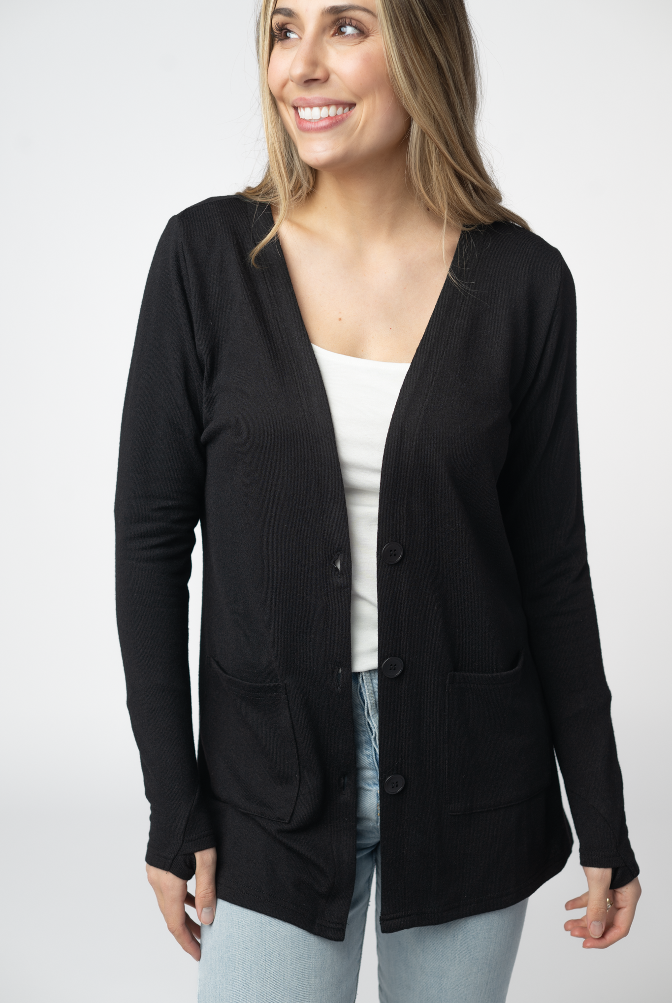 08.21 EN ROUTE Cori Cardigan - Black-Cardigan-Dear Me Southern Boutique, located in DeRidder, Louisiana