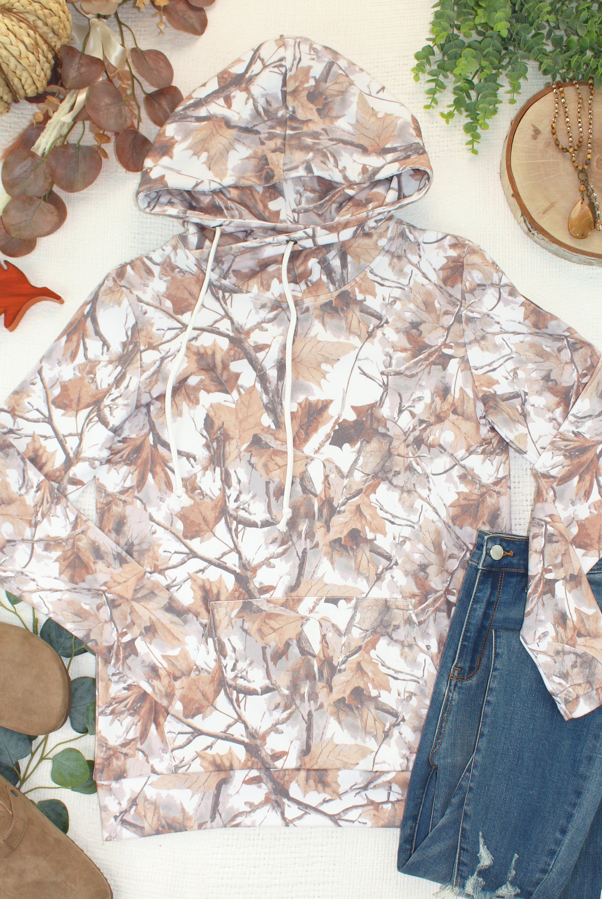 09.02 EN ROUTE Ashley Hoodie - Woodsy Camo-clothing-Dear Me Southern Boutique, located in DeRidder, Louisiana
