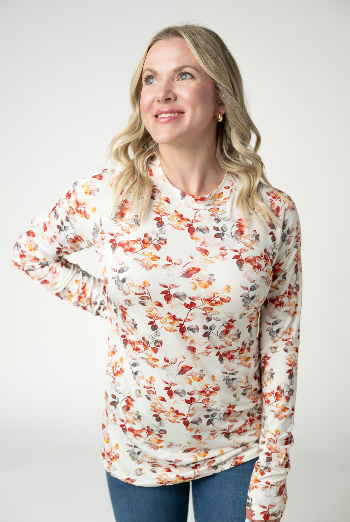 09.09 EN ROUTE Blair Long Sleeve Top - Autumn Watercolor-Tops-Dear Me Southern Boutique, located in DeRidder, Louisiana