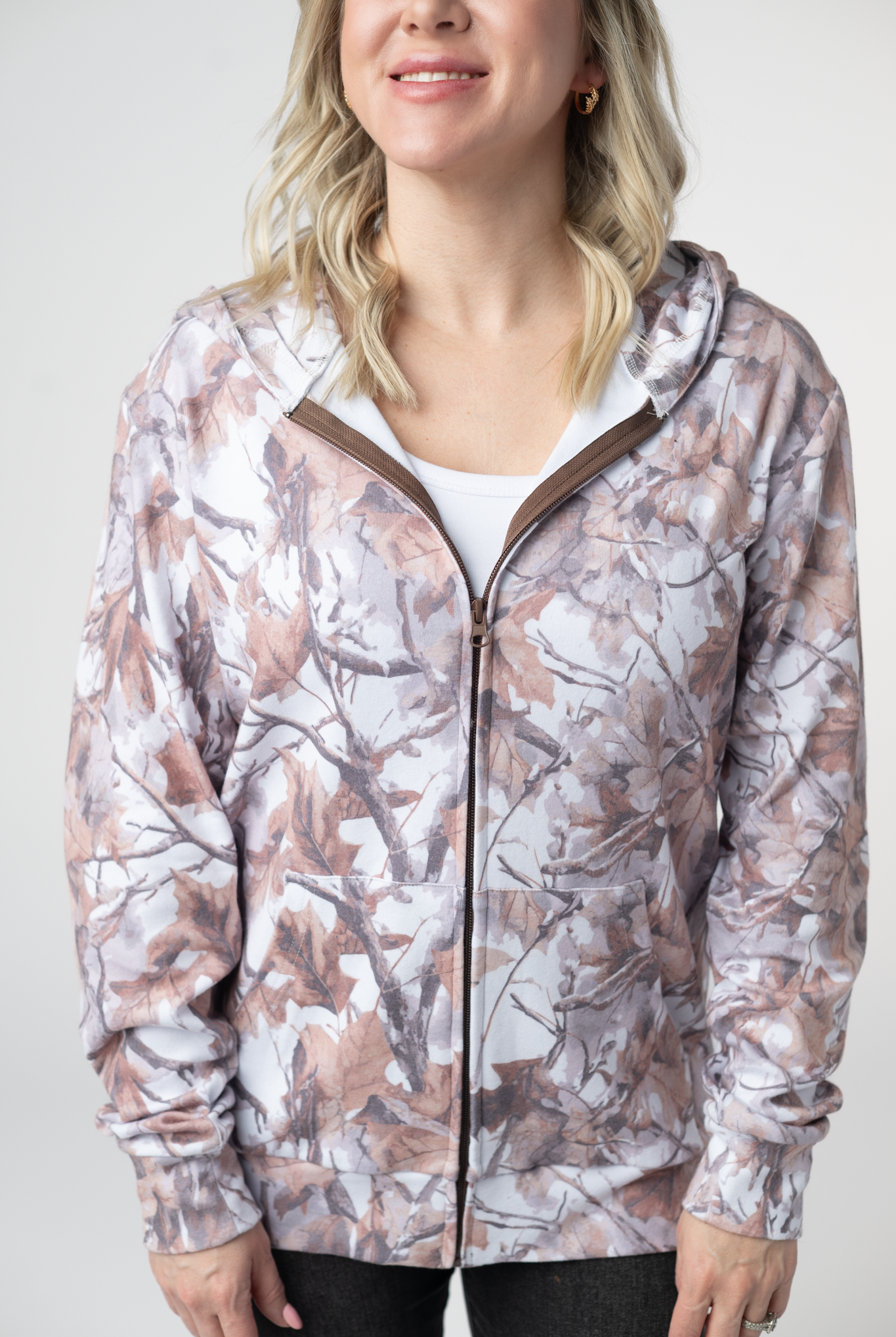 09.09 EN ROUTE Fullzip Hoodie - Woodsy Camo-hoodie-Dear Me Southern Boutique, located in DeRidder, Louisiana