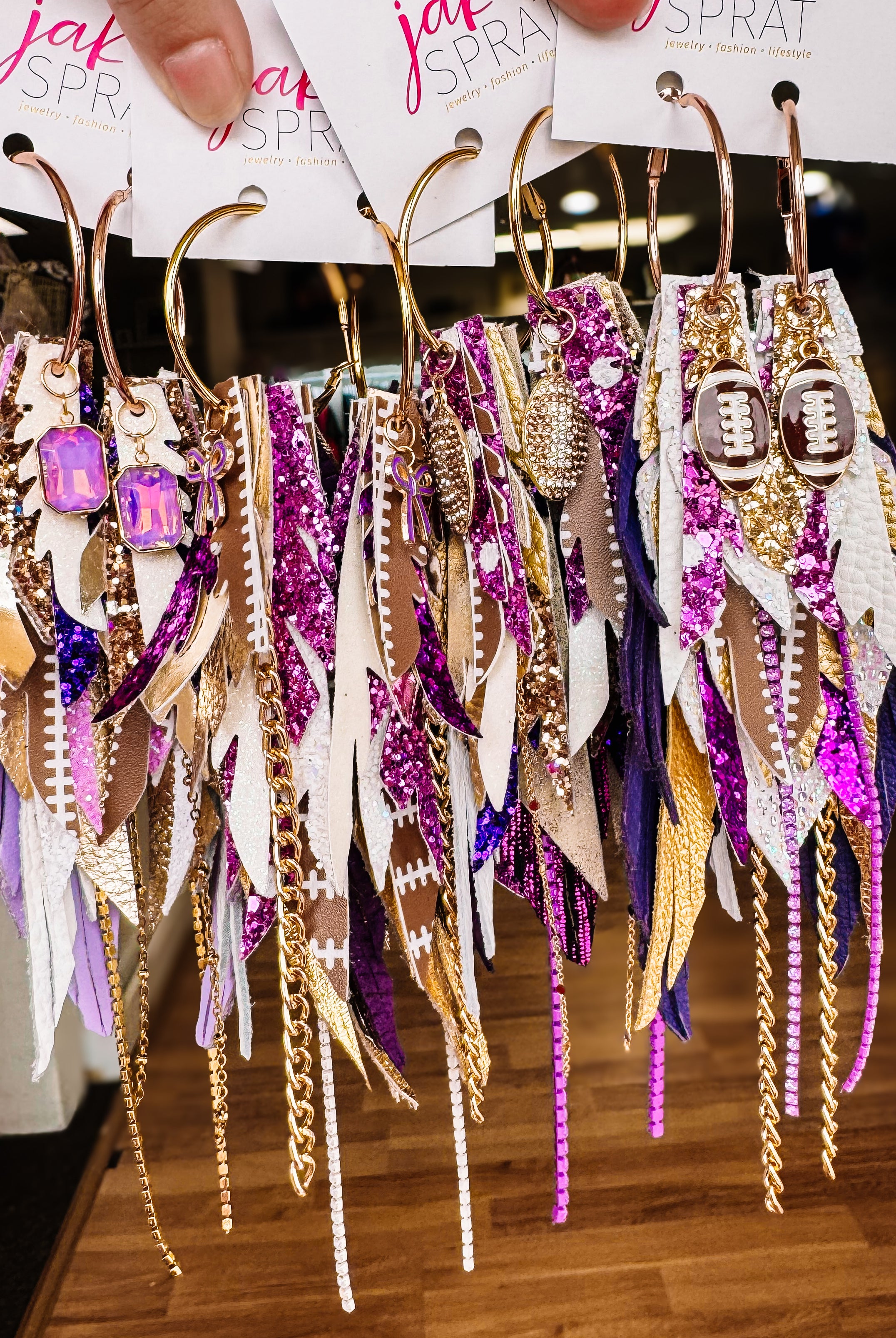 Jak Sprat Game Day Collection: Medium Mic Drop-Earrings-Dear Me Southern Boutique, located in DeRidder, Louisiana