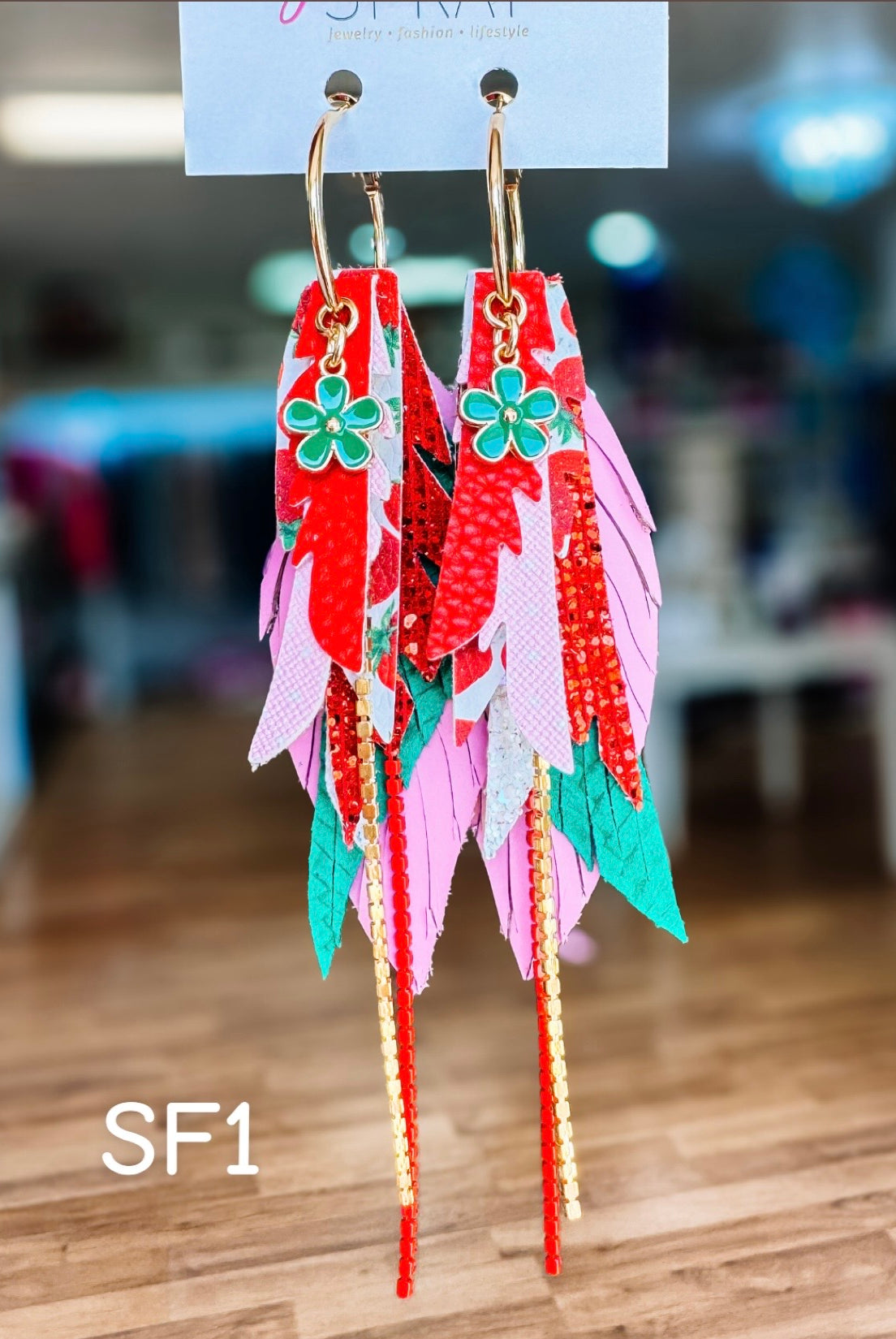 Jak Sprat Strawberry Fields Collection: Mini Mic Drop Dangles-Earrings-Dear Me Southern Boutique, located in DeRidder, Louisiana