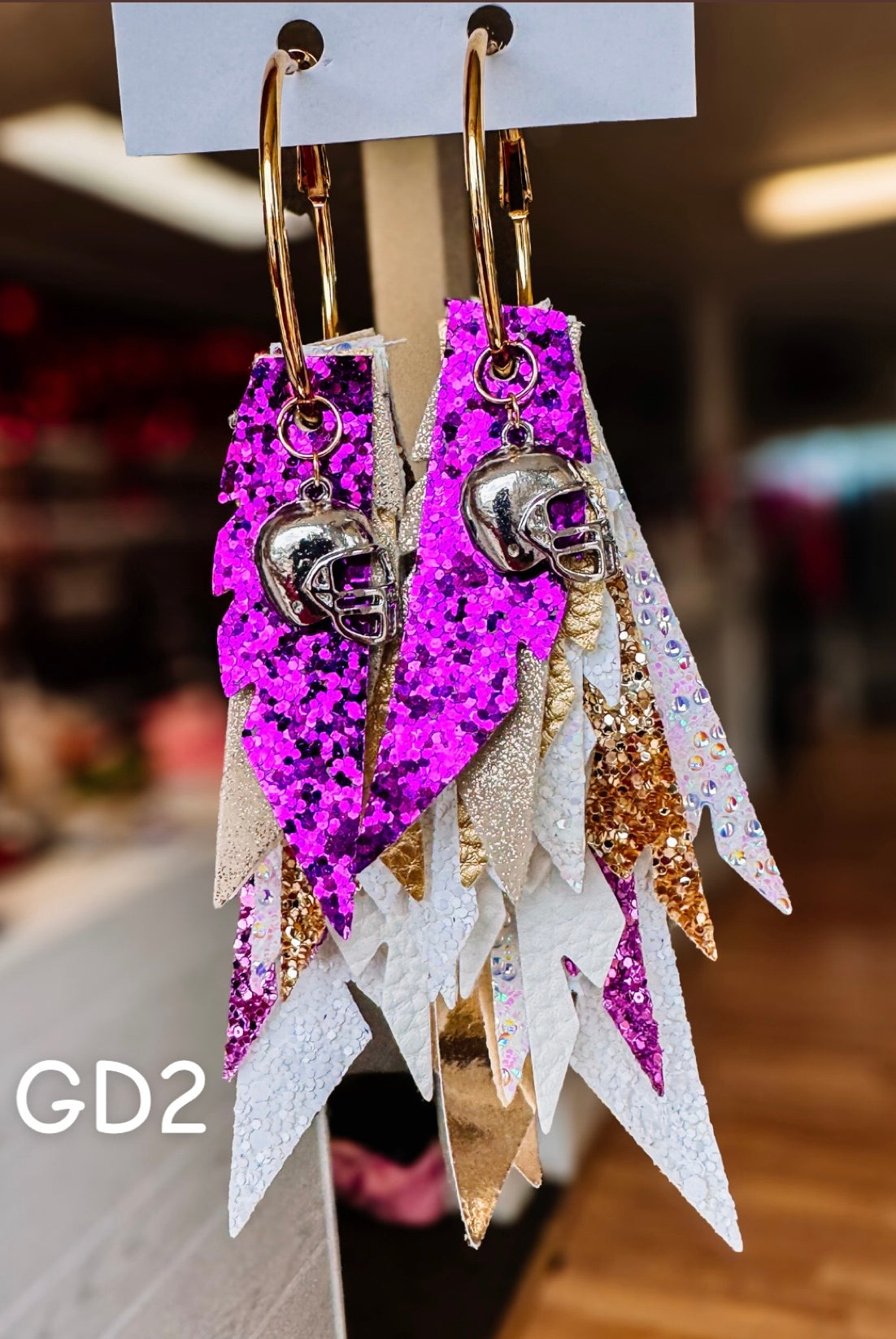 Jak Sprat Game Day Collection: Charmed Fabulous Feather-Earrings-Dear Me Southern Boutique, located in DeRidder, Louisiana