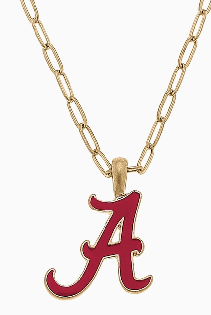 Alabama Enamel Pendant Necklace-Game Day-Dear Me Southern Boutique, located in DeRidder, Louisiana