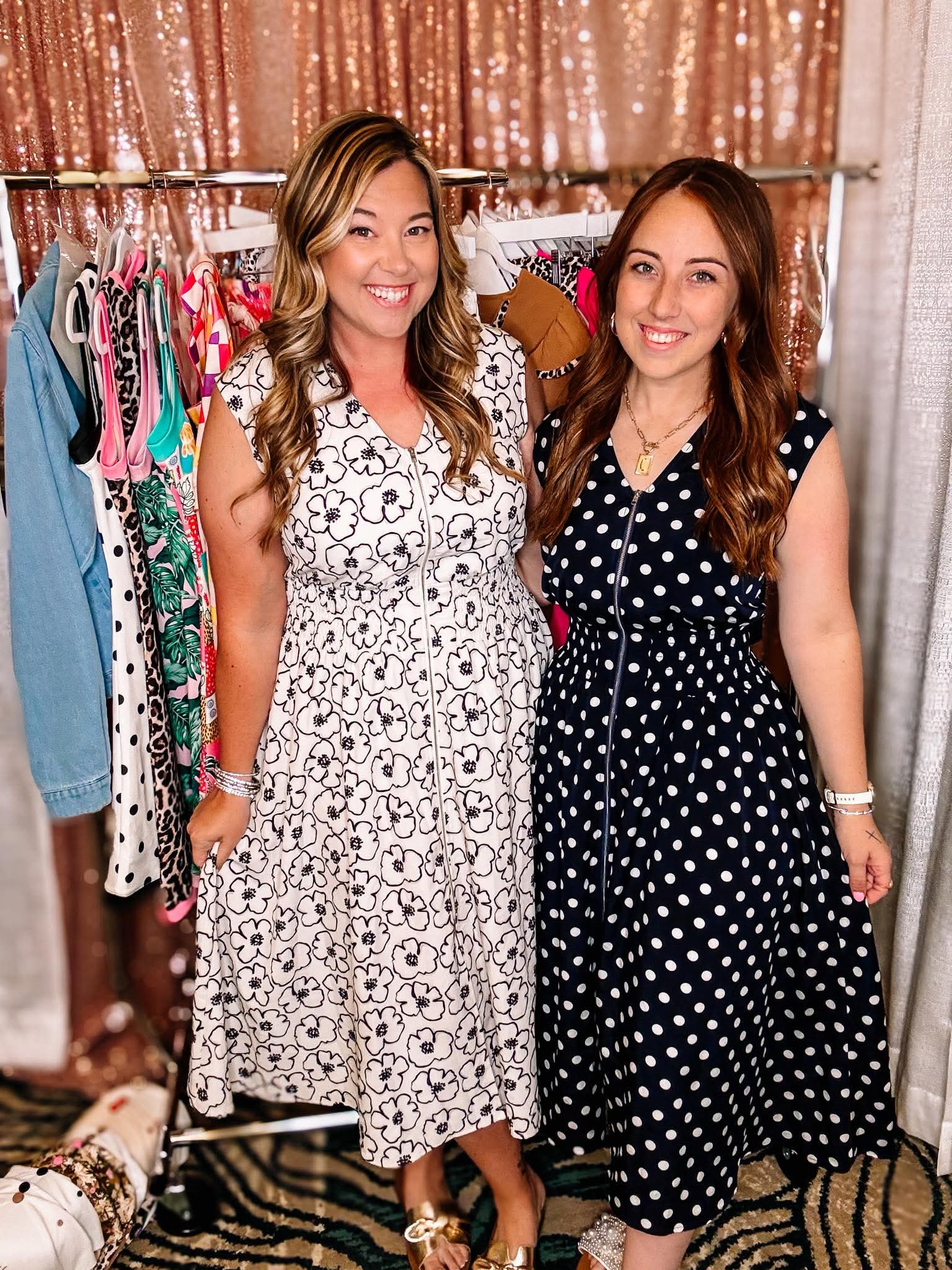 Annie Midi Dress- Navy Polka Dot-Dear Me Southern Boutique, located in DeRidder, Louisiana