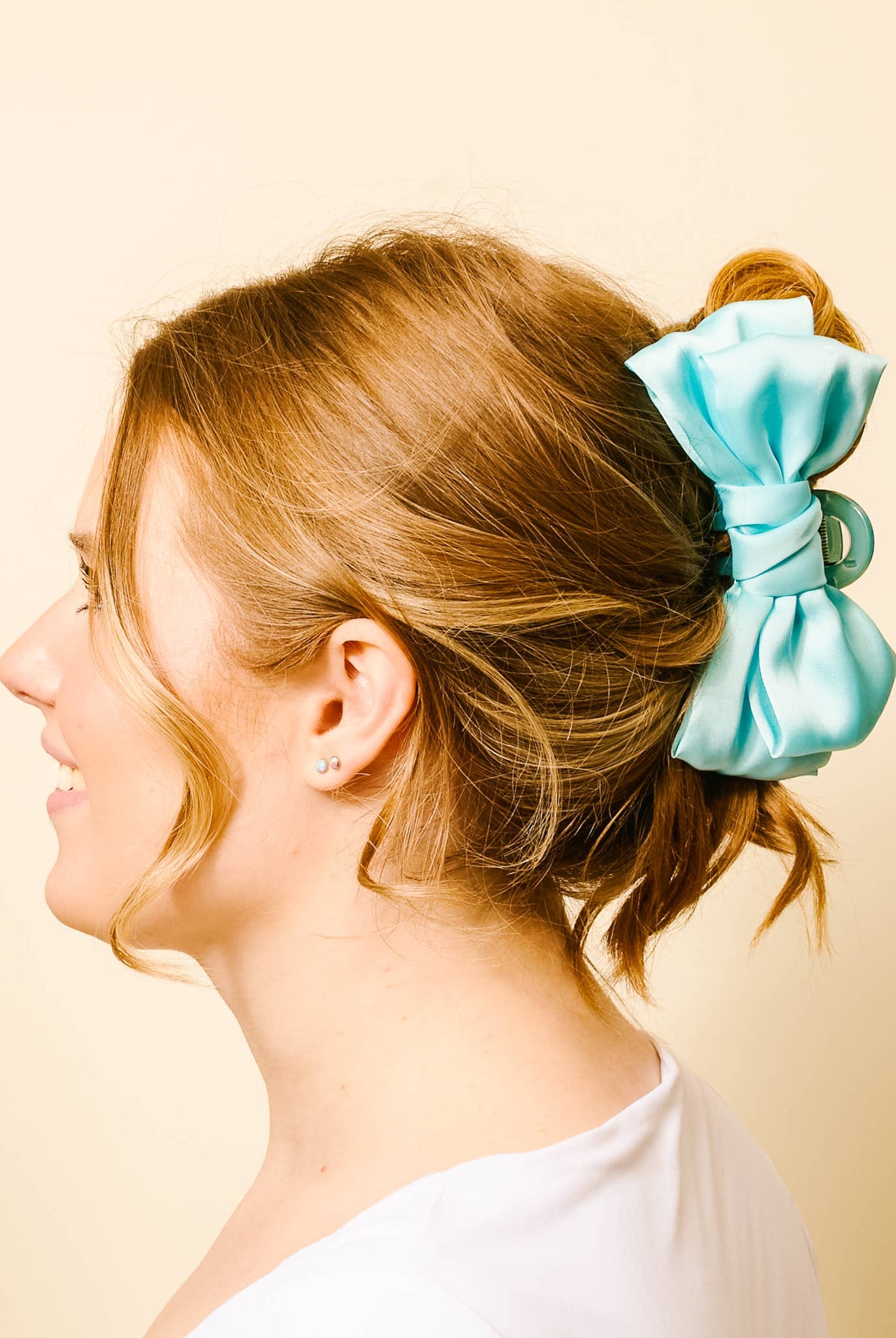 Aqua - Satin Bougie Bow Claw Clip-Hair Clips-Dear Me Southern Boutique, located in DeRidder, Louisiana