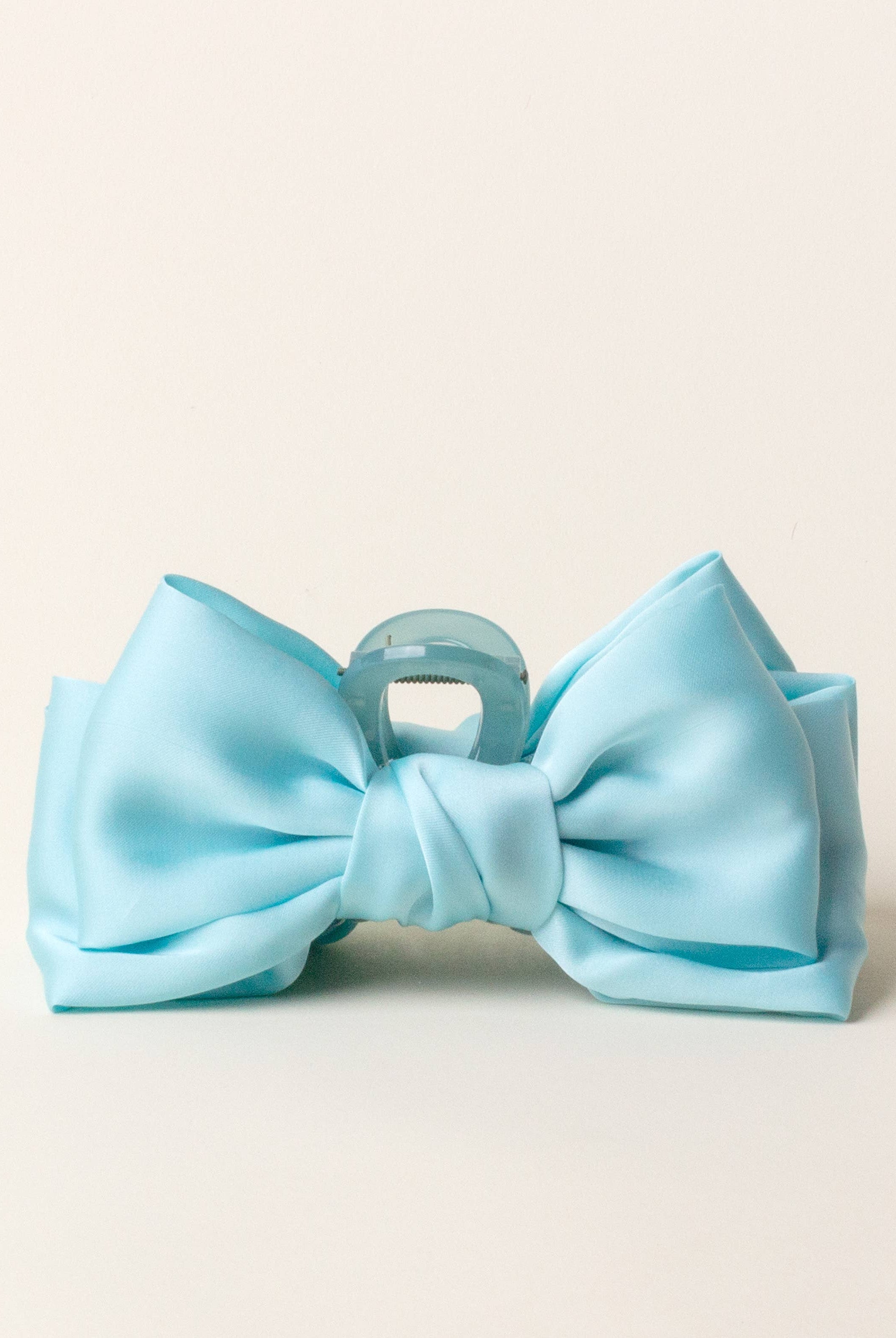 Aqua - Satin Bougie Bow Claw Clip-Hair Clips-Dear Me Southern Boutique, located in DeRidder, Louisiana