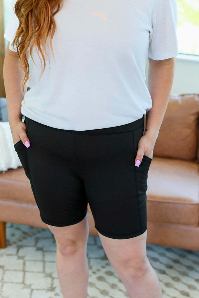 Athleisure Shorts - Black (INSTOCK)-Dear Me Southern Boutique, located in DeRidder, Louisiana