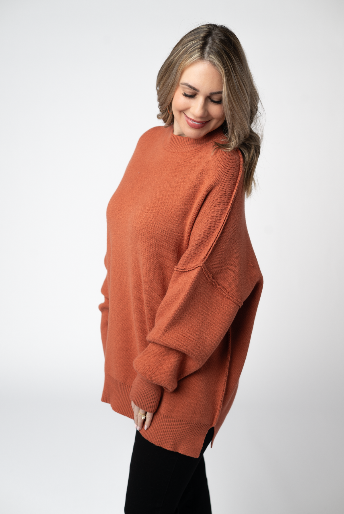 Aurora Cozy Sweater - Pumpkin Spice-Sweaters-Dear Me Southern Boutique, located in DeRidder, Louisiana