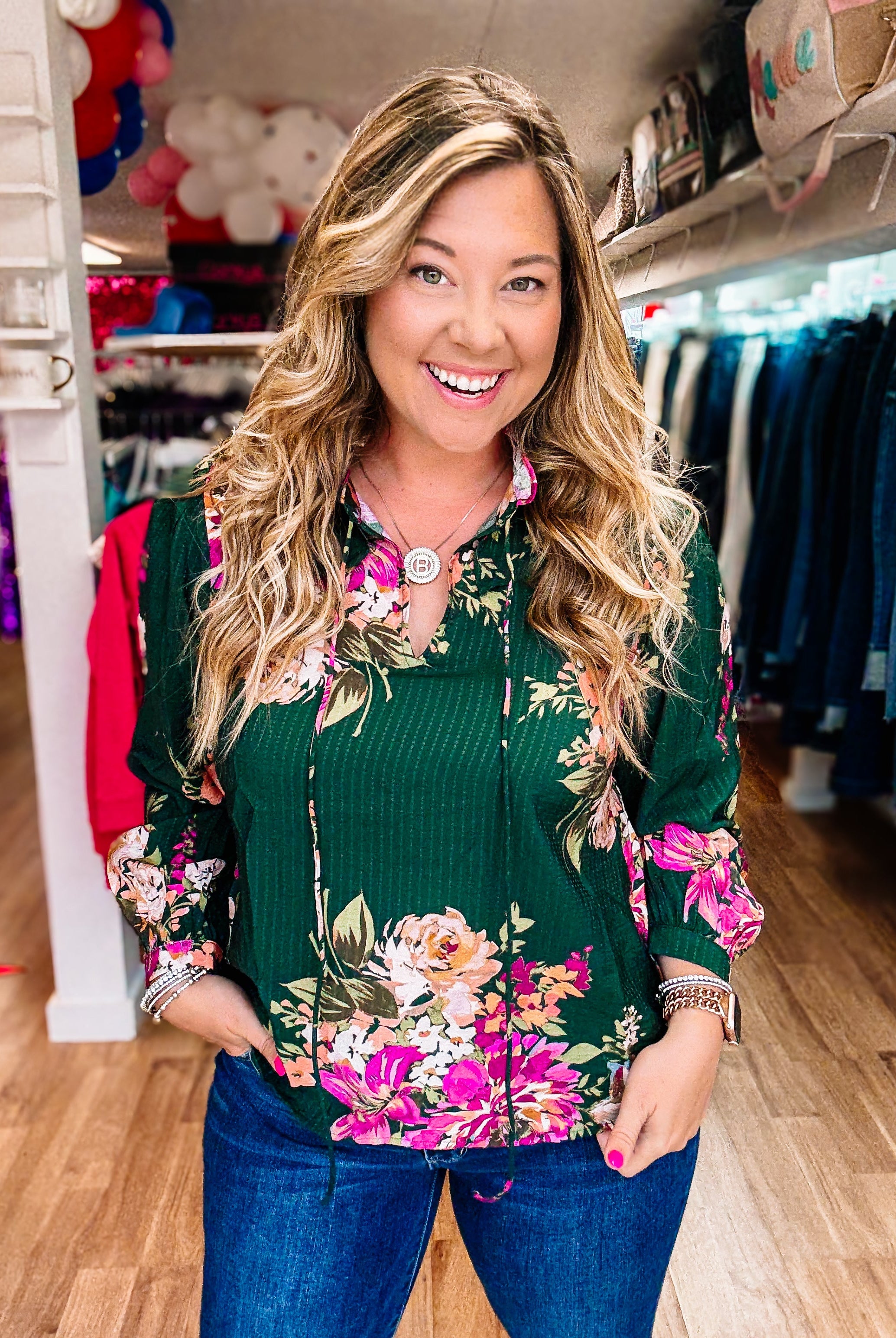 Autumn Gardens Floral Blouse-Blouses-Dear Me Southern Boutique, located in DeRidder, Louisiana