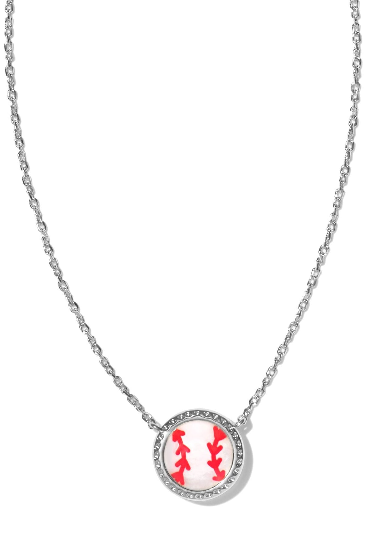 BASEBALL SHORT PENDANT NECKLACE - Silver-Game Day-Dear Me Southern Boutique, located in DeRidder, Louisiana