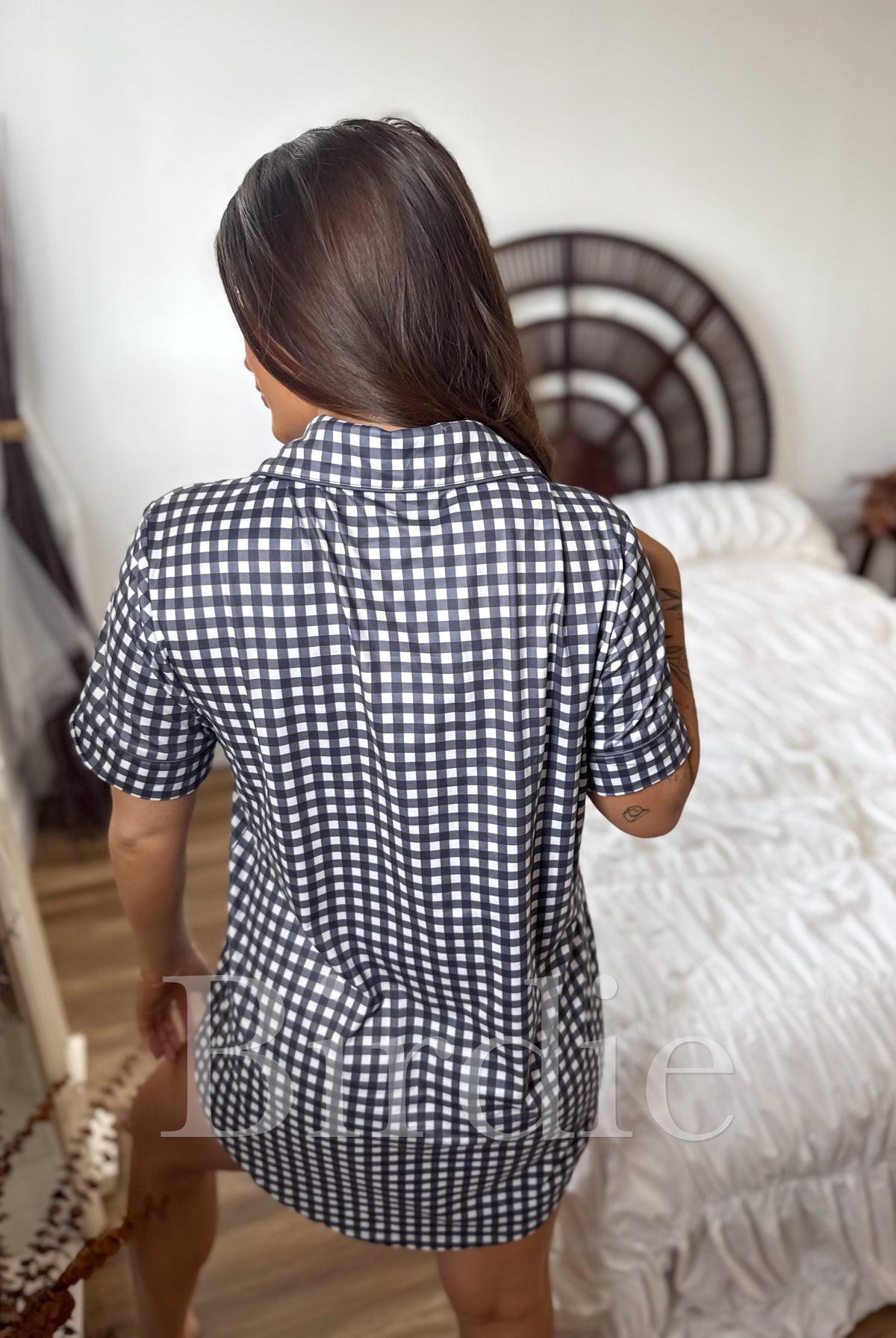 BIRDIE Tee Sleep Dress in Darling Checkered-Presales-Dear Me Southern Boutique, located in DeRidder, Louisiana