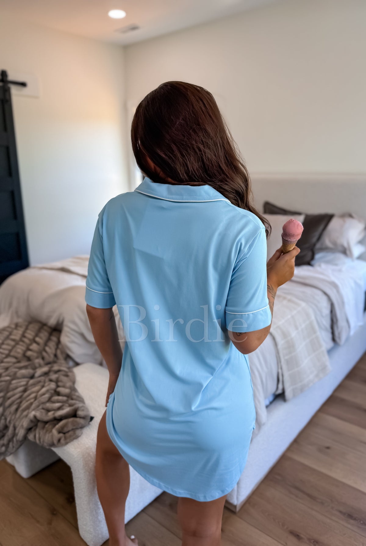BIRDIE Tee Sleep Dress in Sky Sundae-Presales-Dear Me Southern Boutique, located in DeRidder, Louisiana