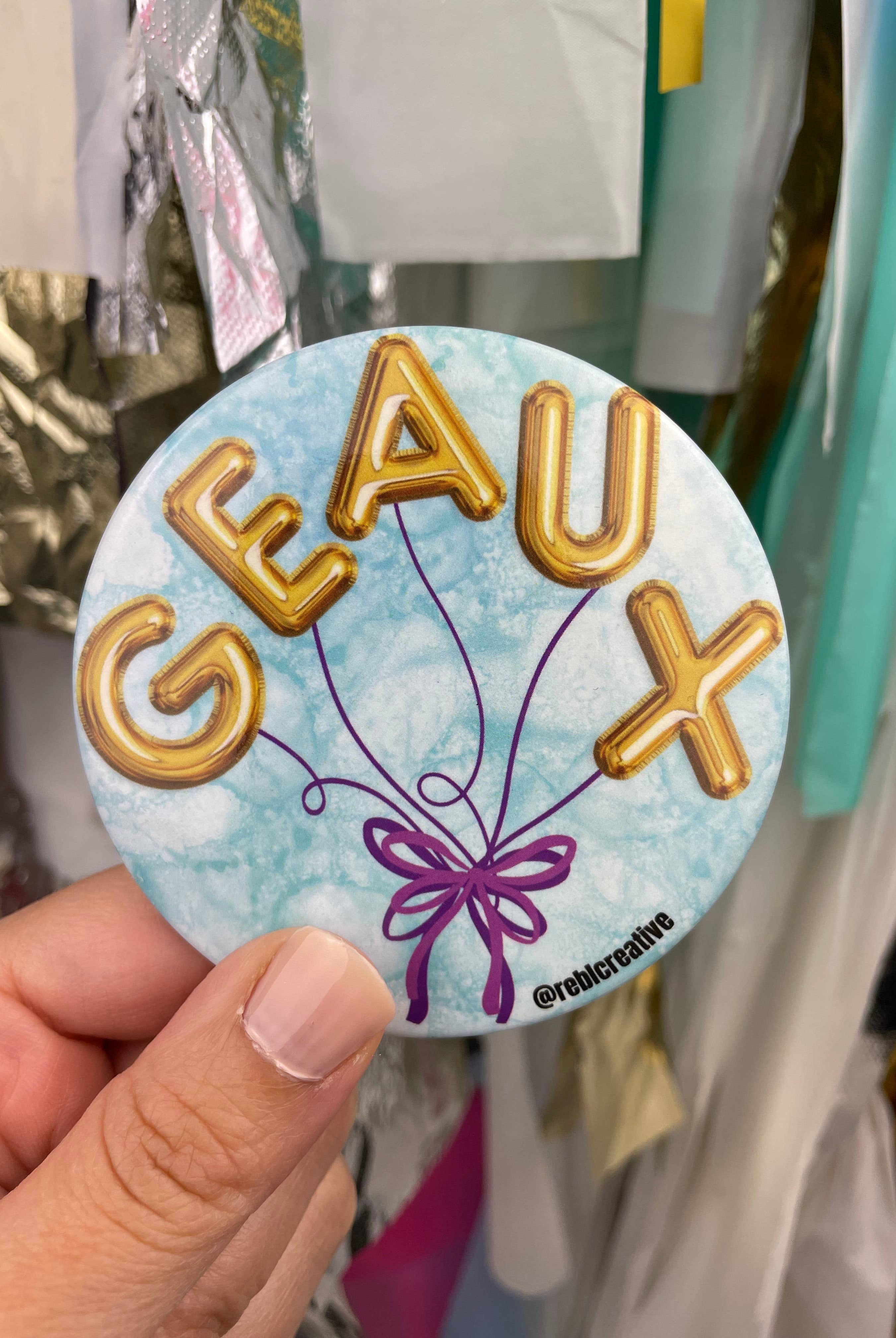 Balloons - Geaux - Game Day Button-Dear Me Southern Boutique, located in DeRidder, Louisiana