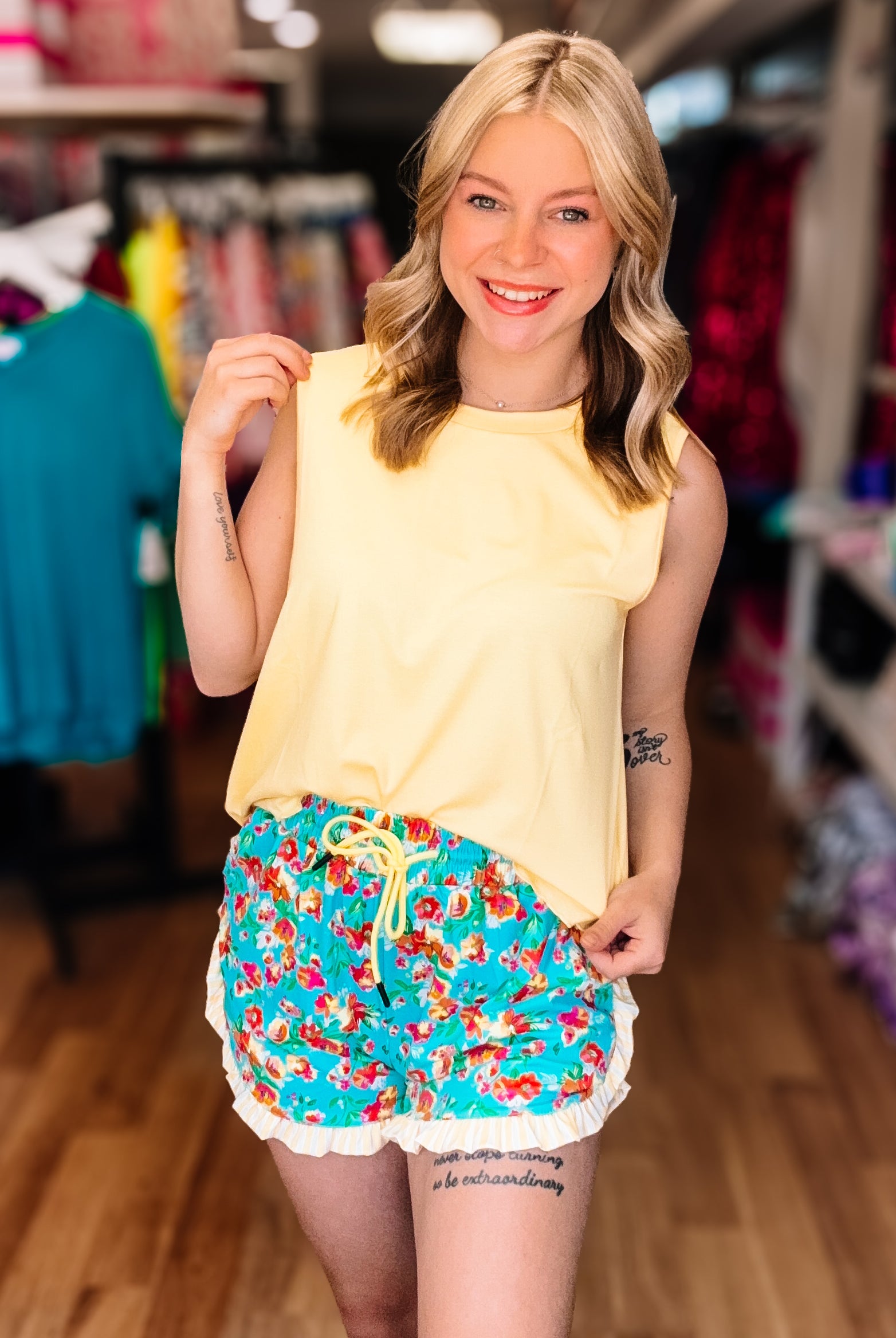 Banks Basic Lettuce Tank- Butter Yellow-Top-Dear Me Southern Boutique, located in DeRidder, Louisiana