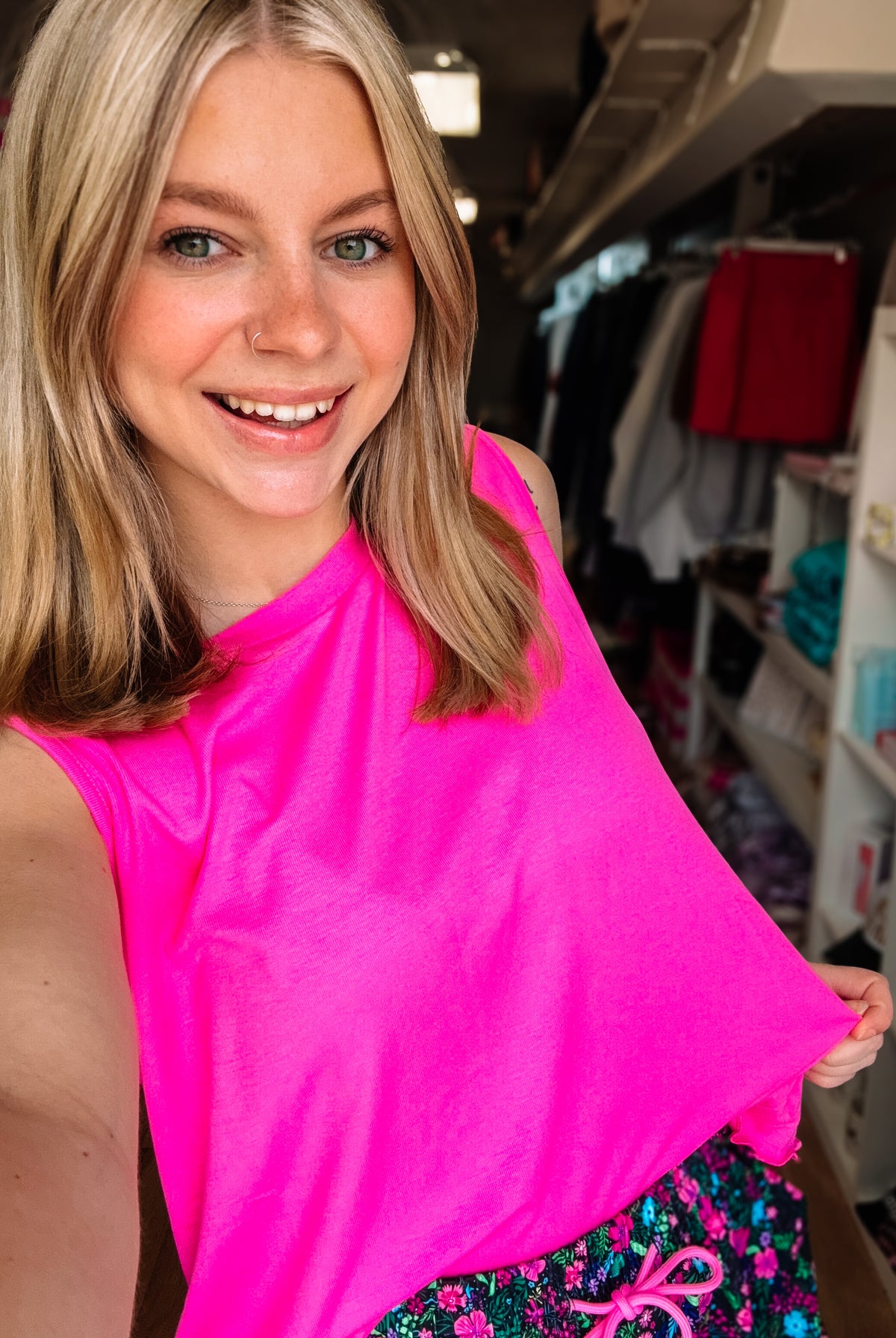 Banks Basic Lettuce Tank- Pink-Tanks/Bodysuits-Dear Me Southern Boutique, located in DeRidder, Louisiana