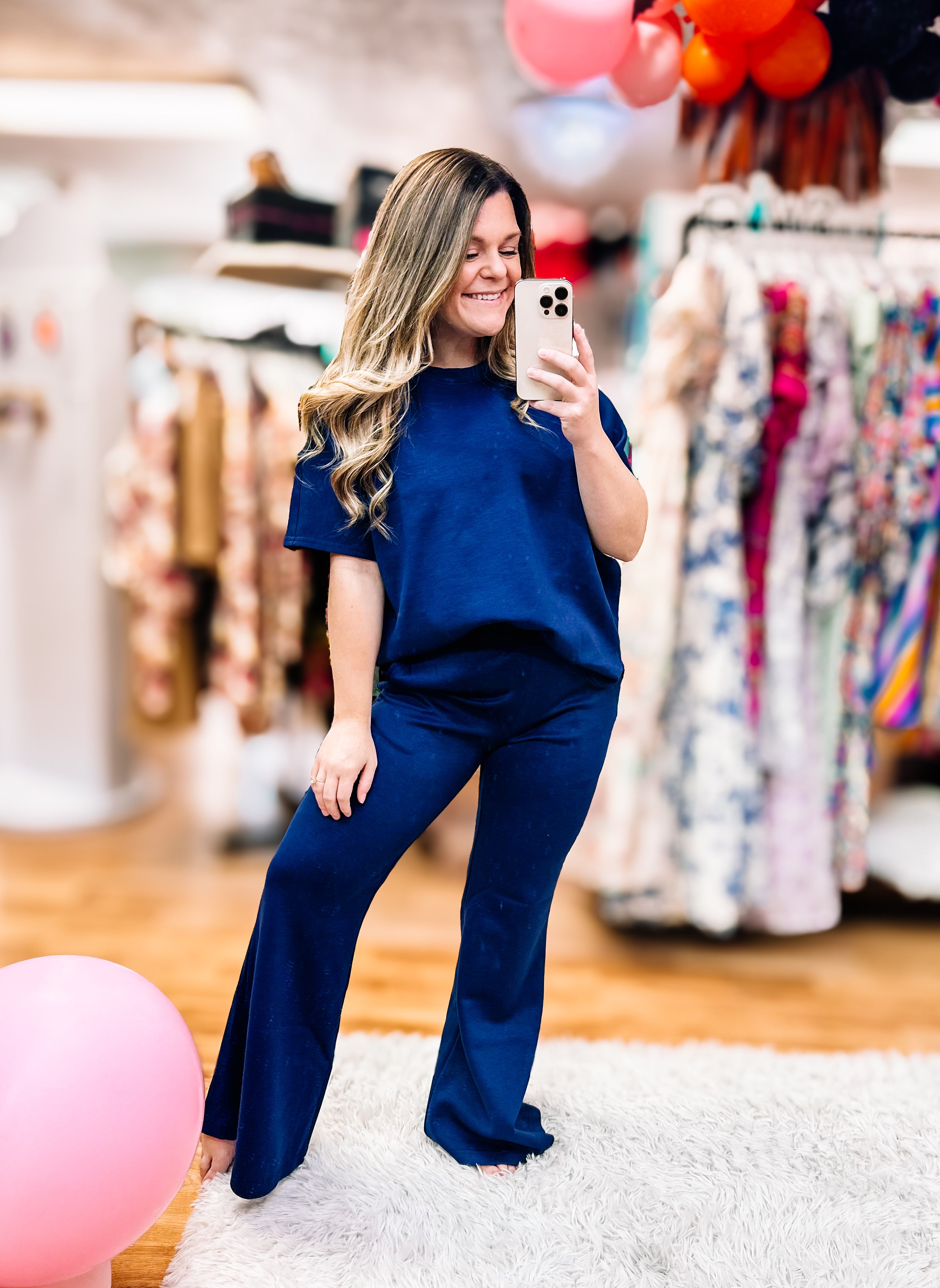 Barely There Lounge Set - Navy-Dear Me Southern Boutique, located in DeRidder, Louisiana