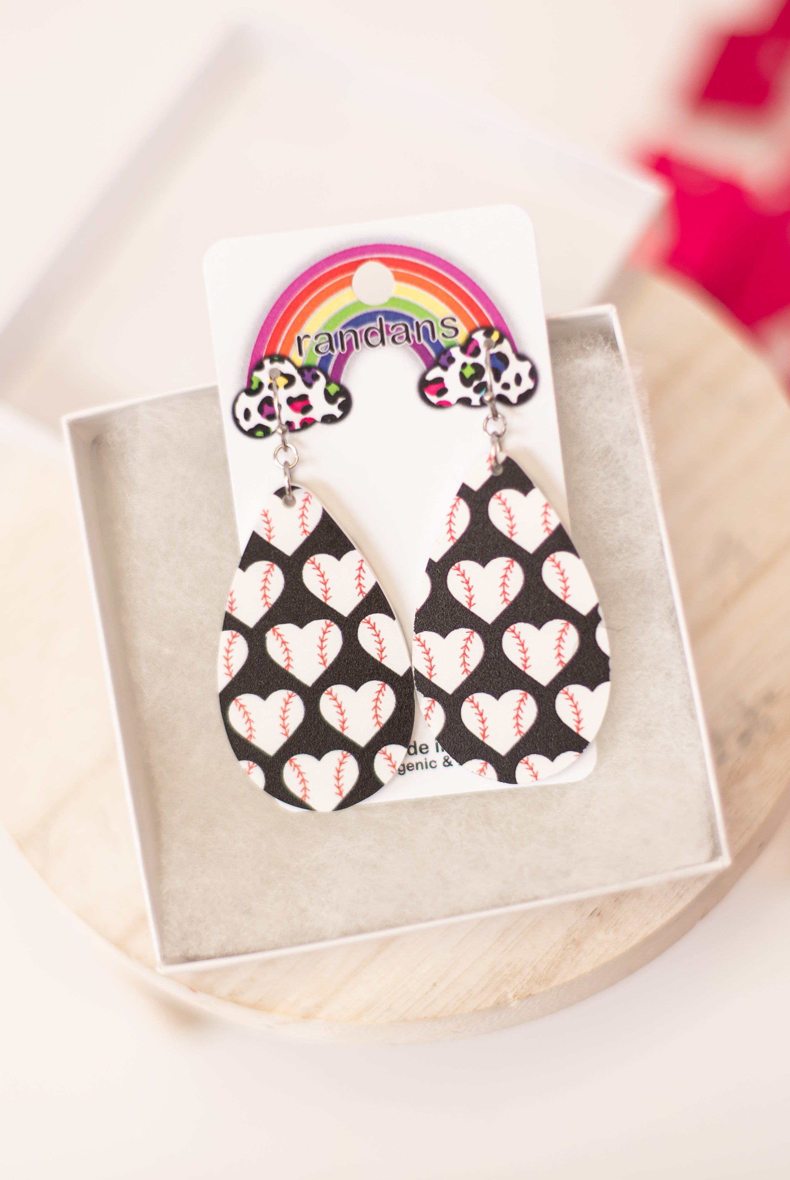 Baseball Randans Dangles-Earrings-Dear Me Southern Boutique, located in DeRidder, Louisiana