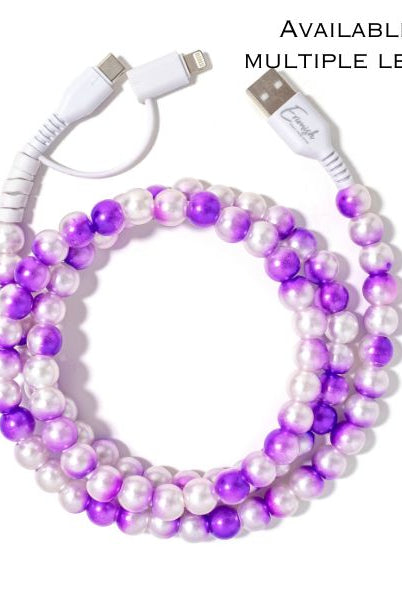 Beaded Phone Charger Purple Ombre-Dear Me Southern Boutique, located in DeRidder, Louisiana