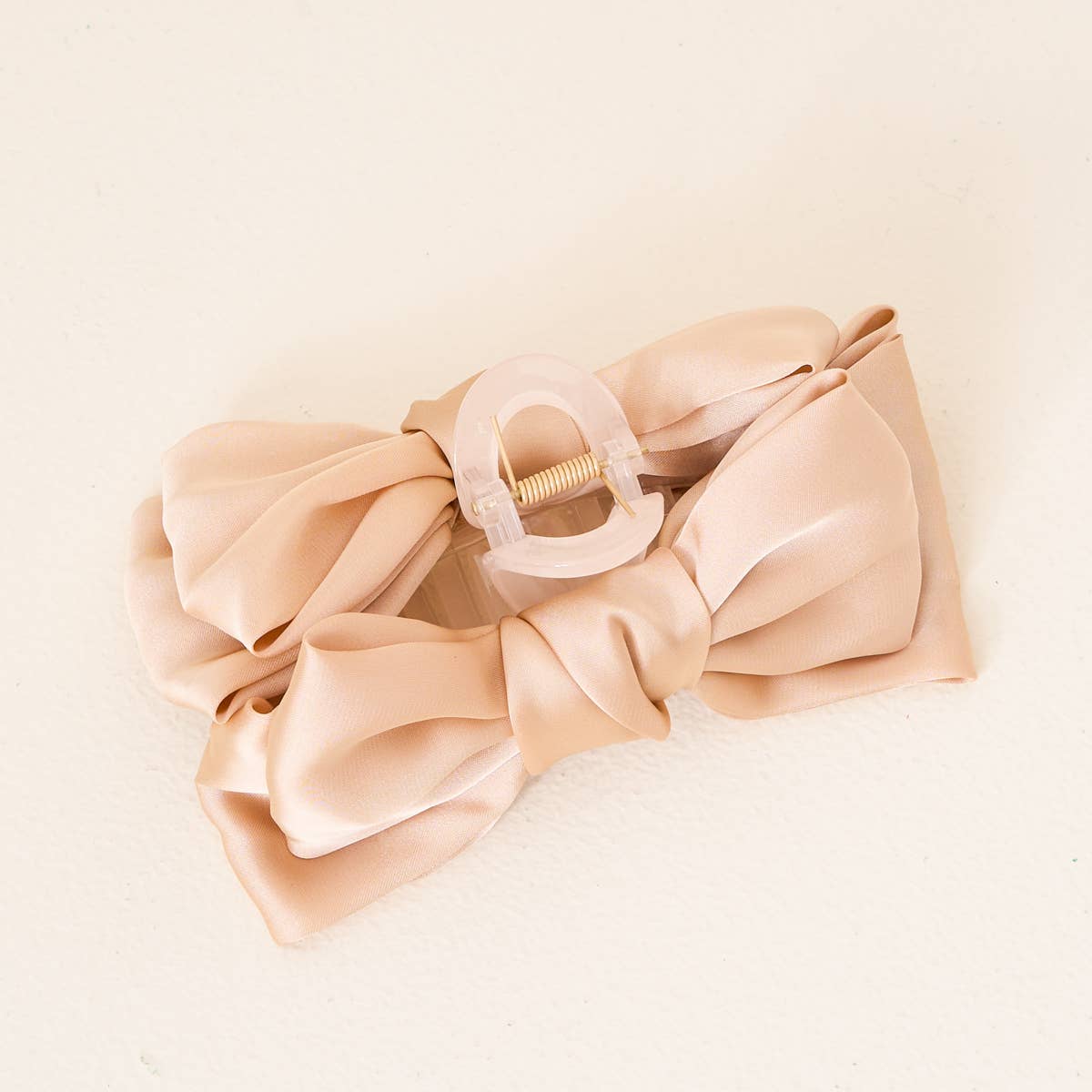 Beige - Satin Bougie Bow Claw Clip-Hair Clips-Dear Me Southern Boutique, located in DeRidder, Louisiana