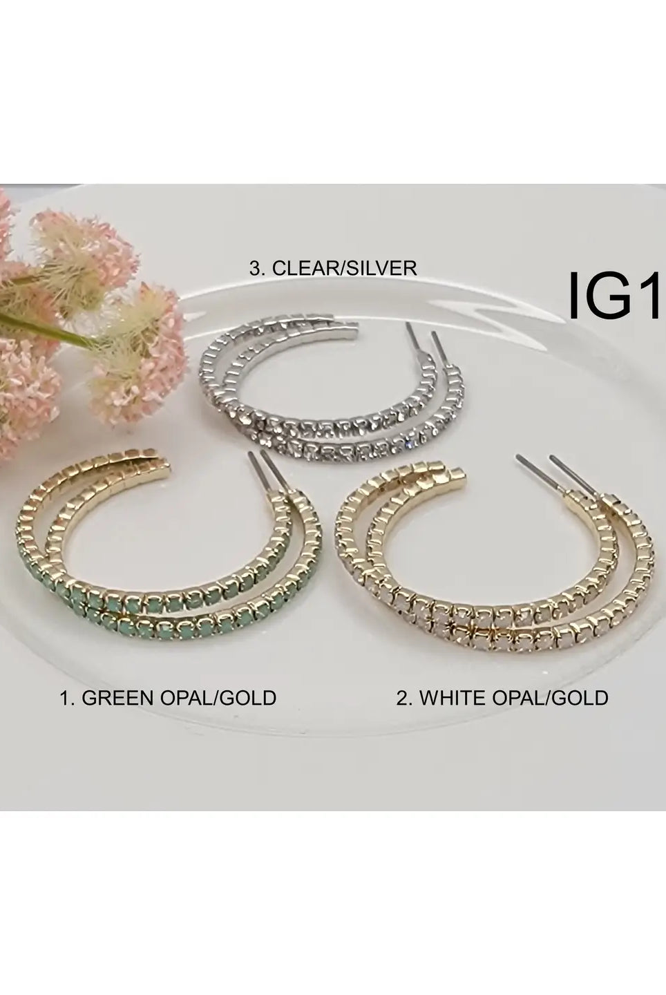 Betty Oh Opal Hoop Earrings-Earrings-Dear Me Southern Boutique, located in DeRidder, Louisiana