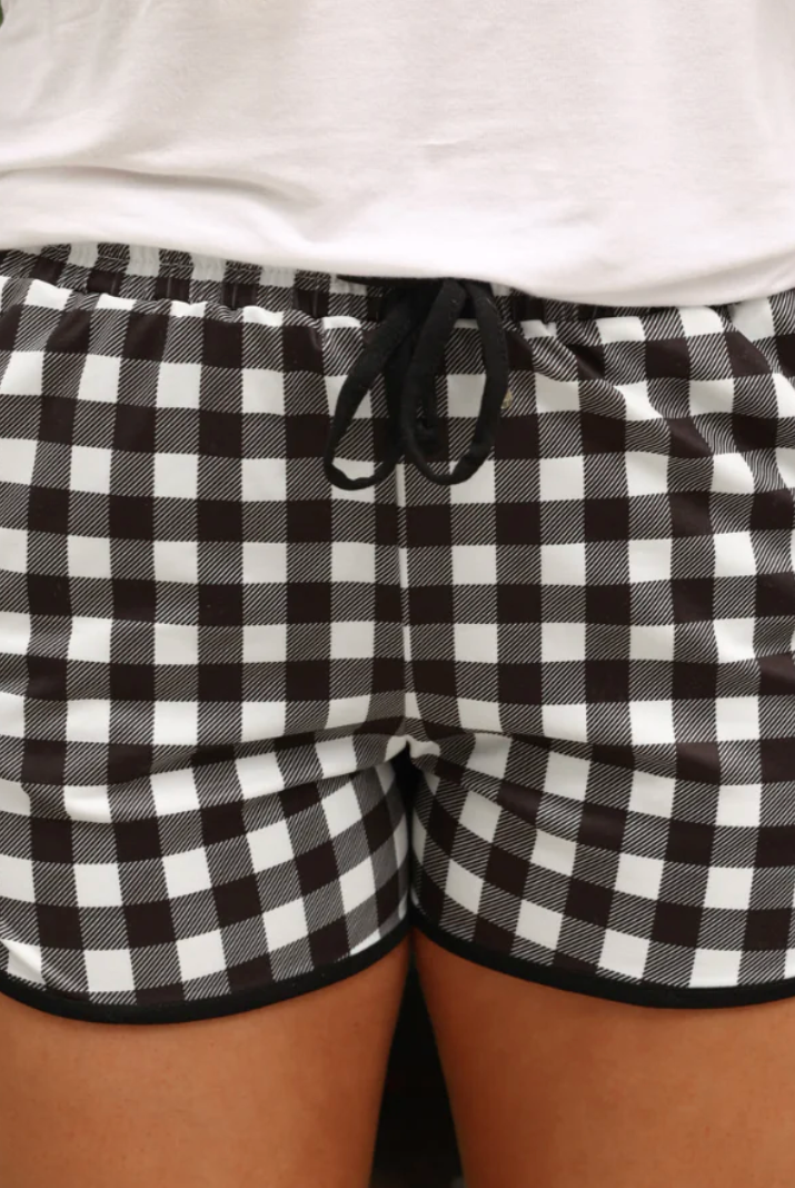 Black Gingham Everyday Shorts-Shorts/Skirts/Skorts-Dear Me Southern Boutique, located in DeRidder, Louisiana