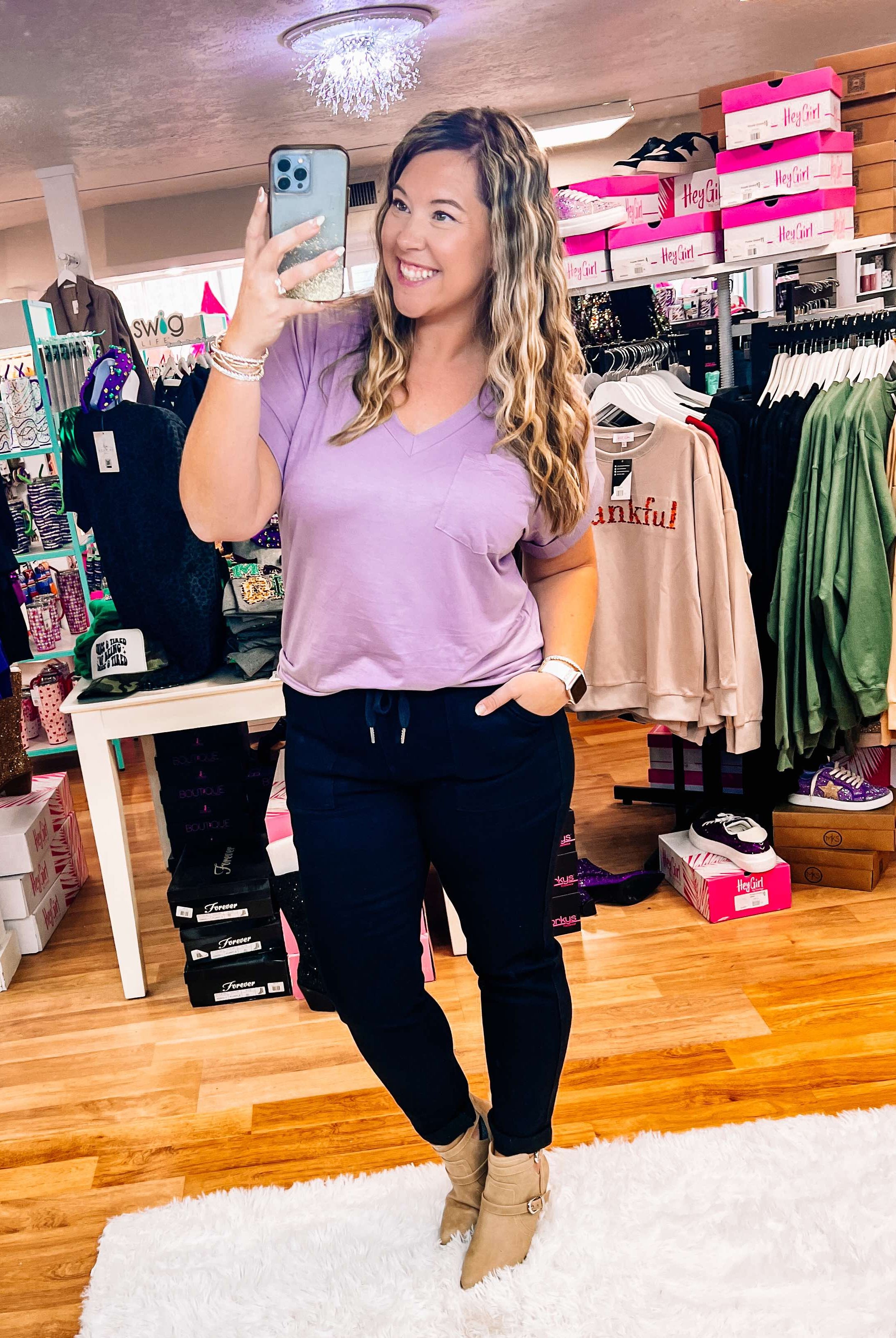 Black Judy Blue Joggers-Joggers-Dear Me Southern Boutique, located in DeRidder, Louisiana