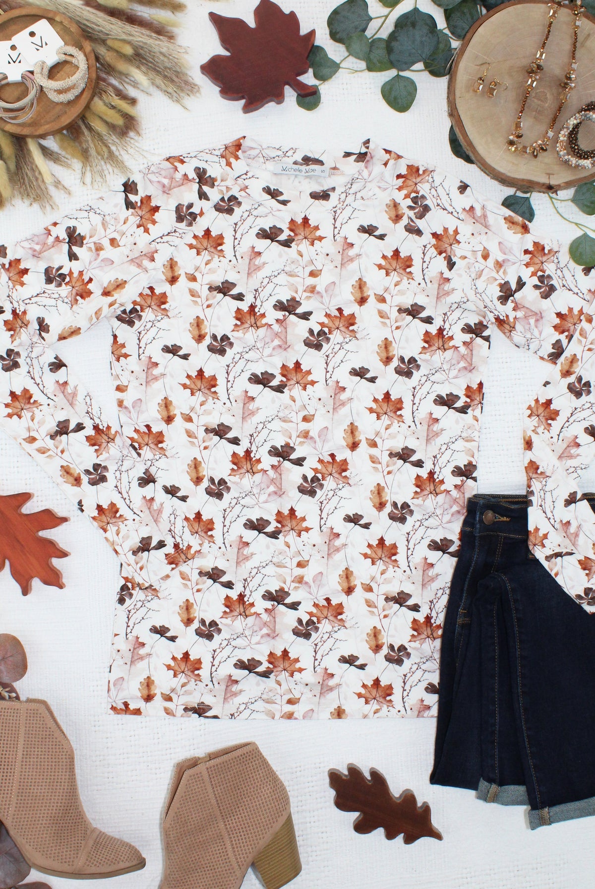 Blair Long Sleeve Top - Fall Foliage-Tops-Dear Me Southern Boutique, located in DeRidder, Louisiana