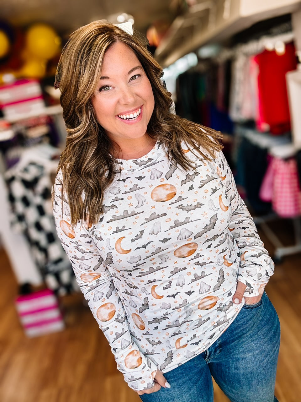 Blair Long Sleeve Top - Haunted Halloween-Long Sleeves-Dear Me Southern Boutique, located in DeRidder, Louisiana