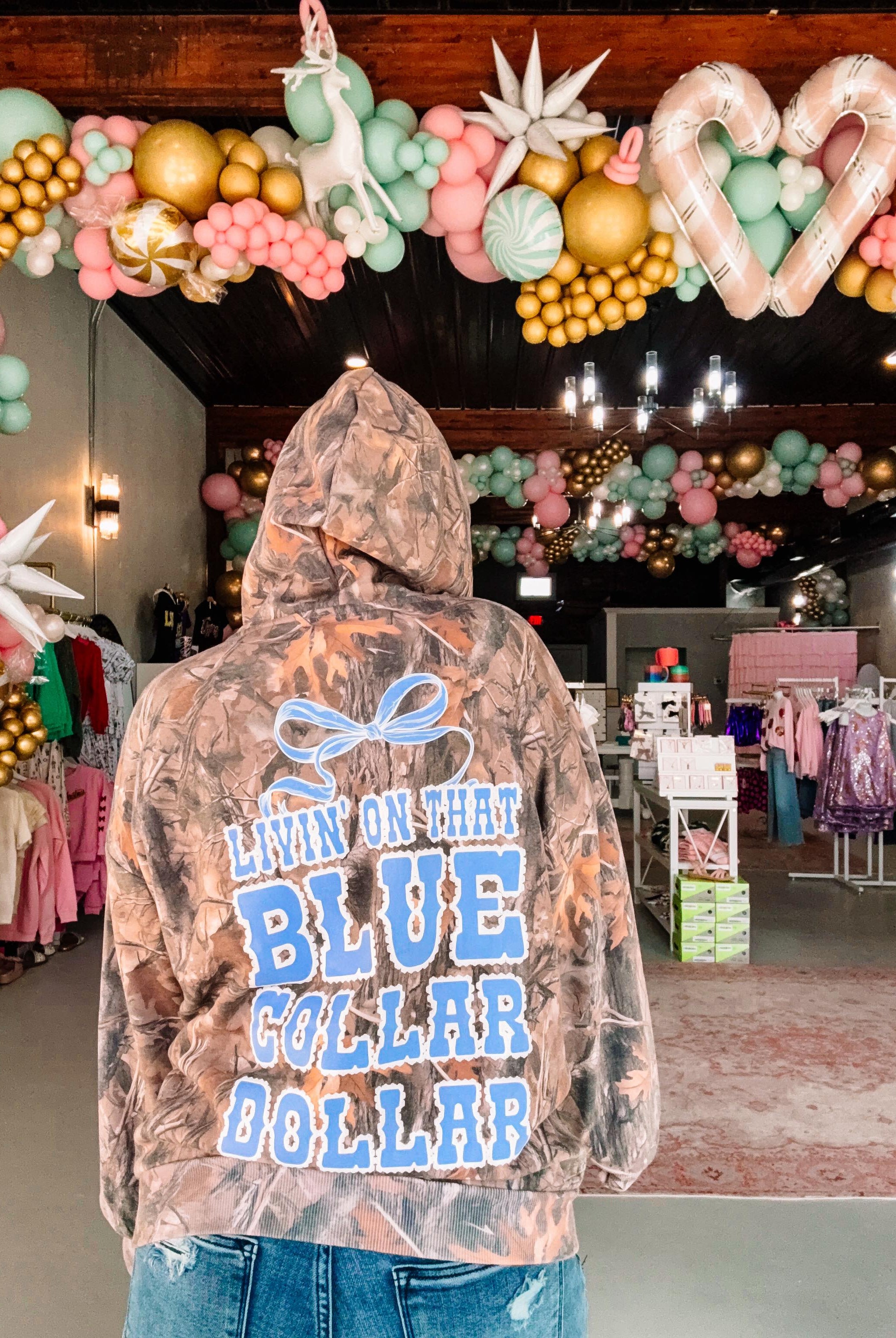 Blue Collar Dollar Hoodie-Pullover-Dear Me Southern Boutique, located in DeRidder, Louisiana