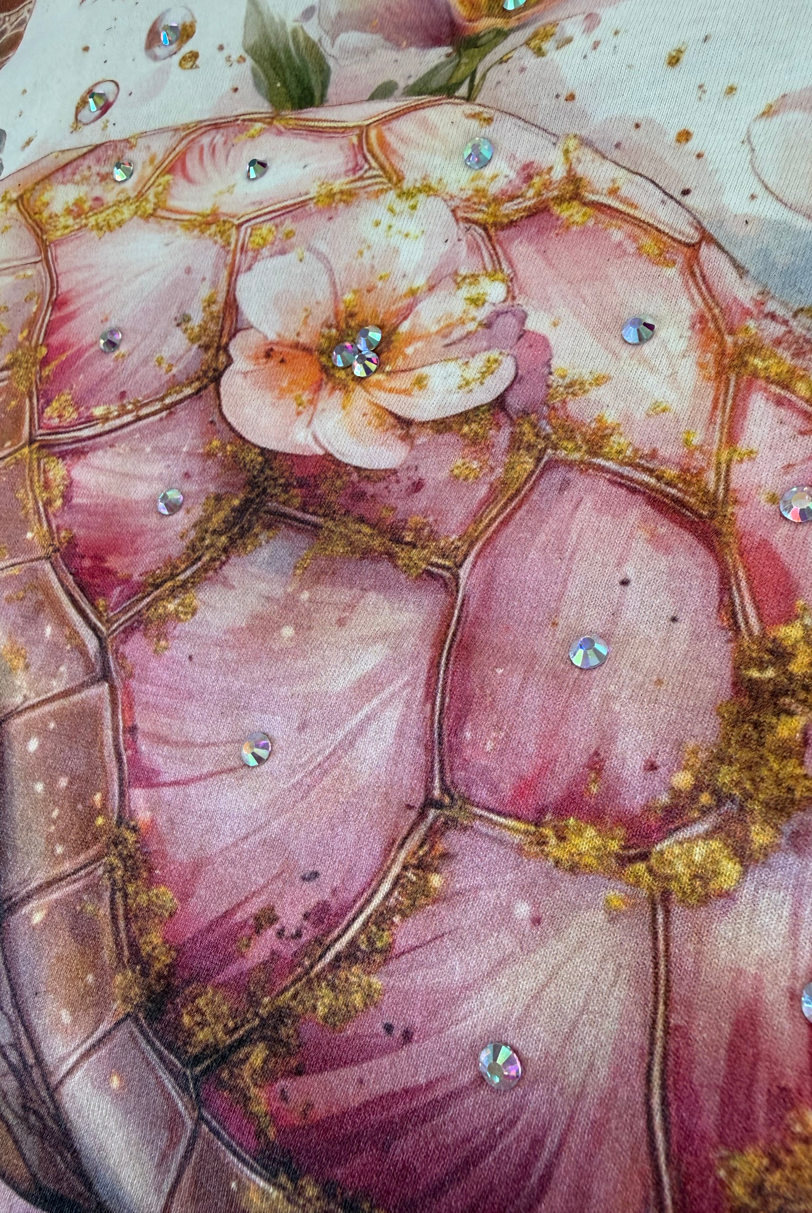 Blush & Bubbles Turtle Bougie Rhinestone Tee-Dear Me Southern Boutique, located in DeRidder, Louisiana