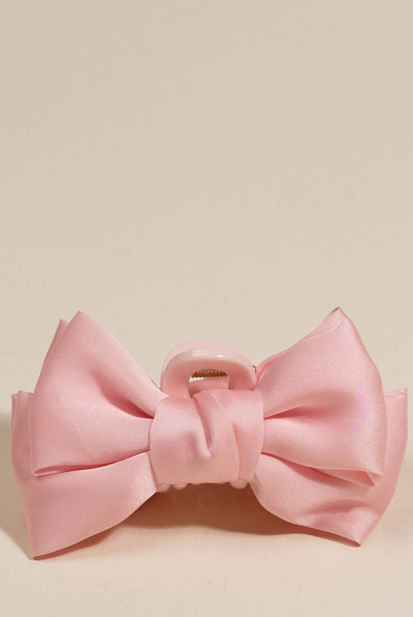 Blush - Mini Satin Bougie Bow Claw Clip-Hair Clip-Dear Me Southern Boutique, located in DeRidder, Louisiana