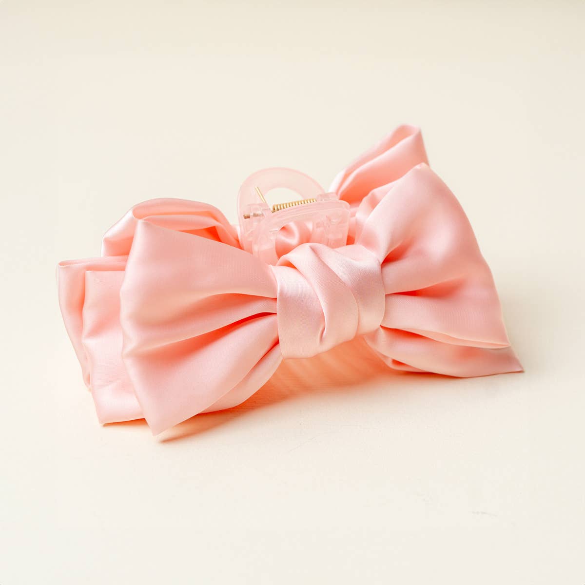 Blush - Satin Bougie Bow Claw Clip-Hair Clips-Dear Me Southern Boutique, located in DeRidder, Louisiana