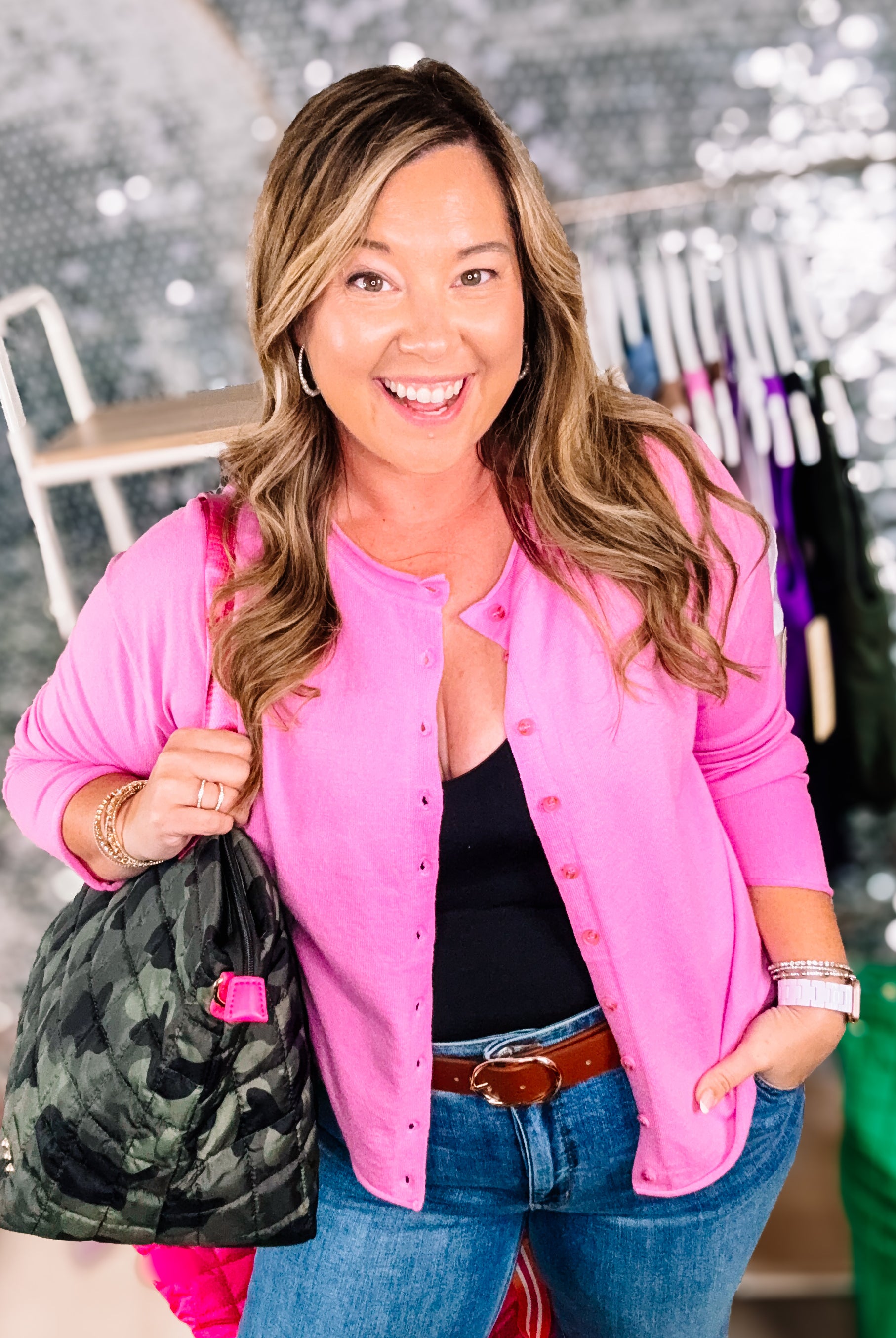 Super Soft Pink Cardigan-Cardigans-Dear Me Southern Boutique, located in DeRidder, Louisiana