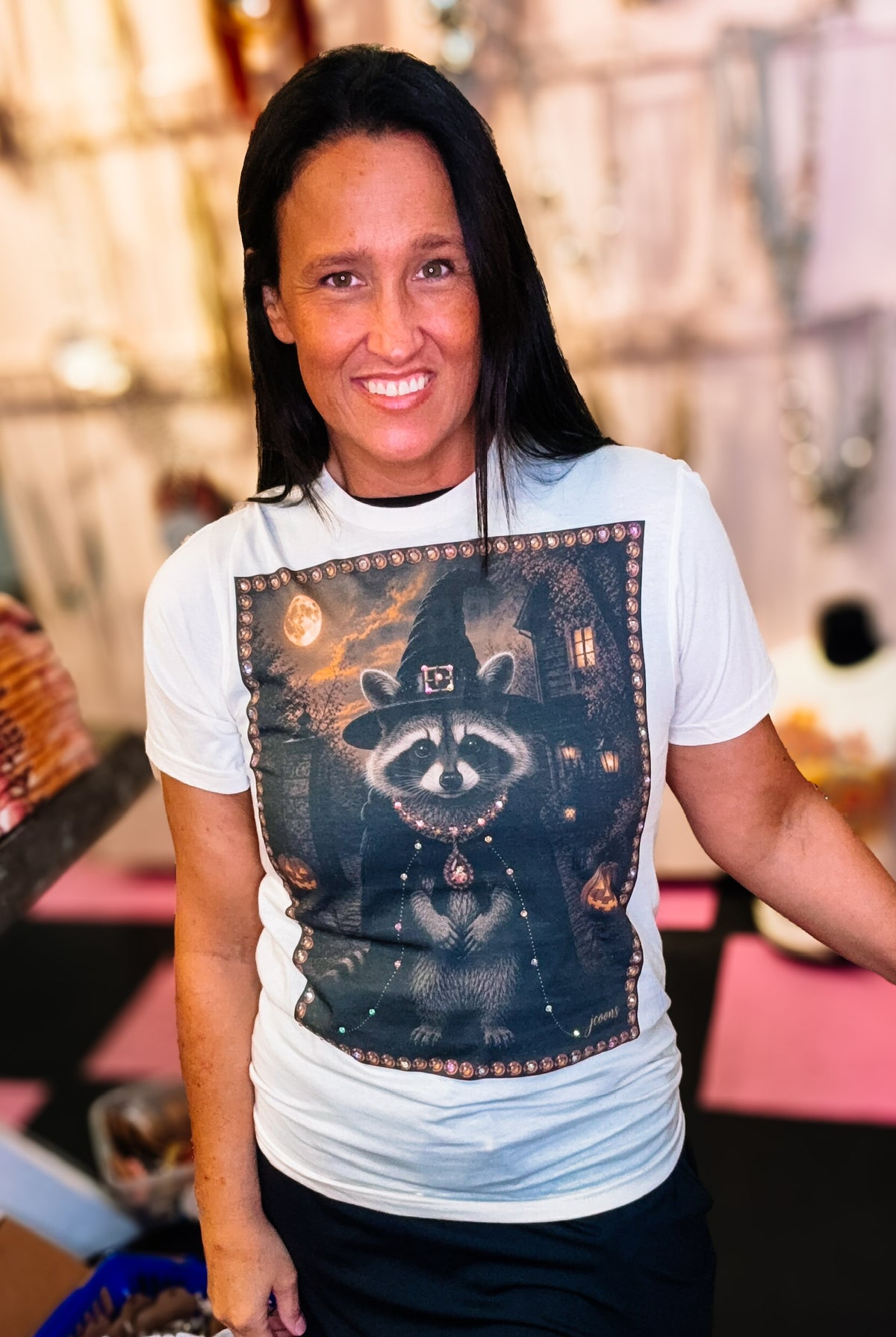 Boo Bandit Bougie Rhinestone Tee-Graphic Tees-Dear Me Southern Boutique, located in DeRidder, Louisiana