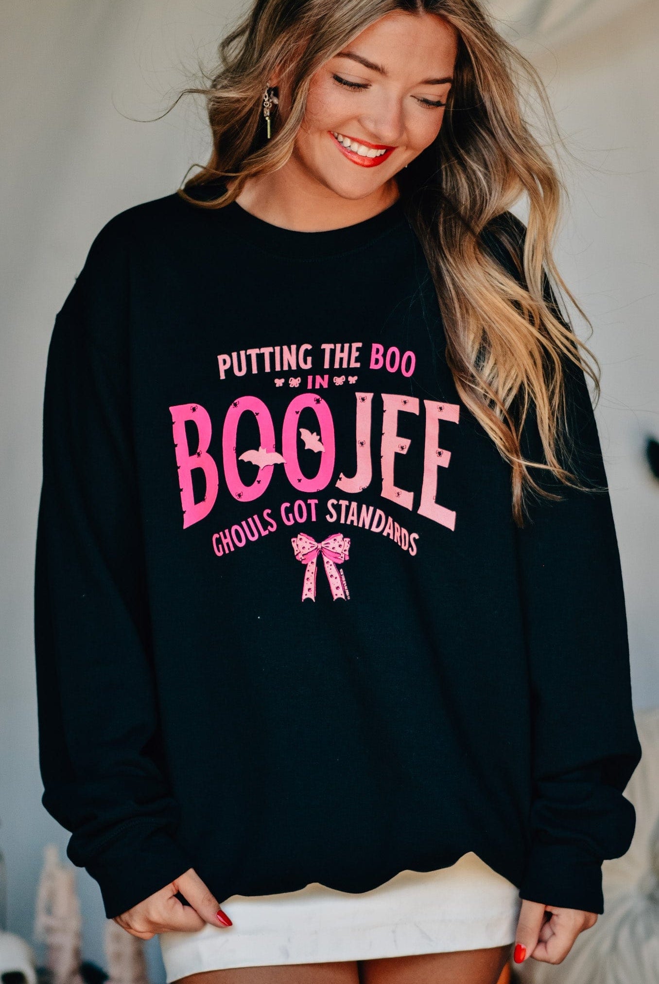 Boo in Boojee Sweatshirt-Dear Me Southern Boutique, located in DeRidder, Louisiana