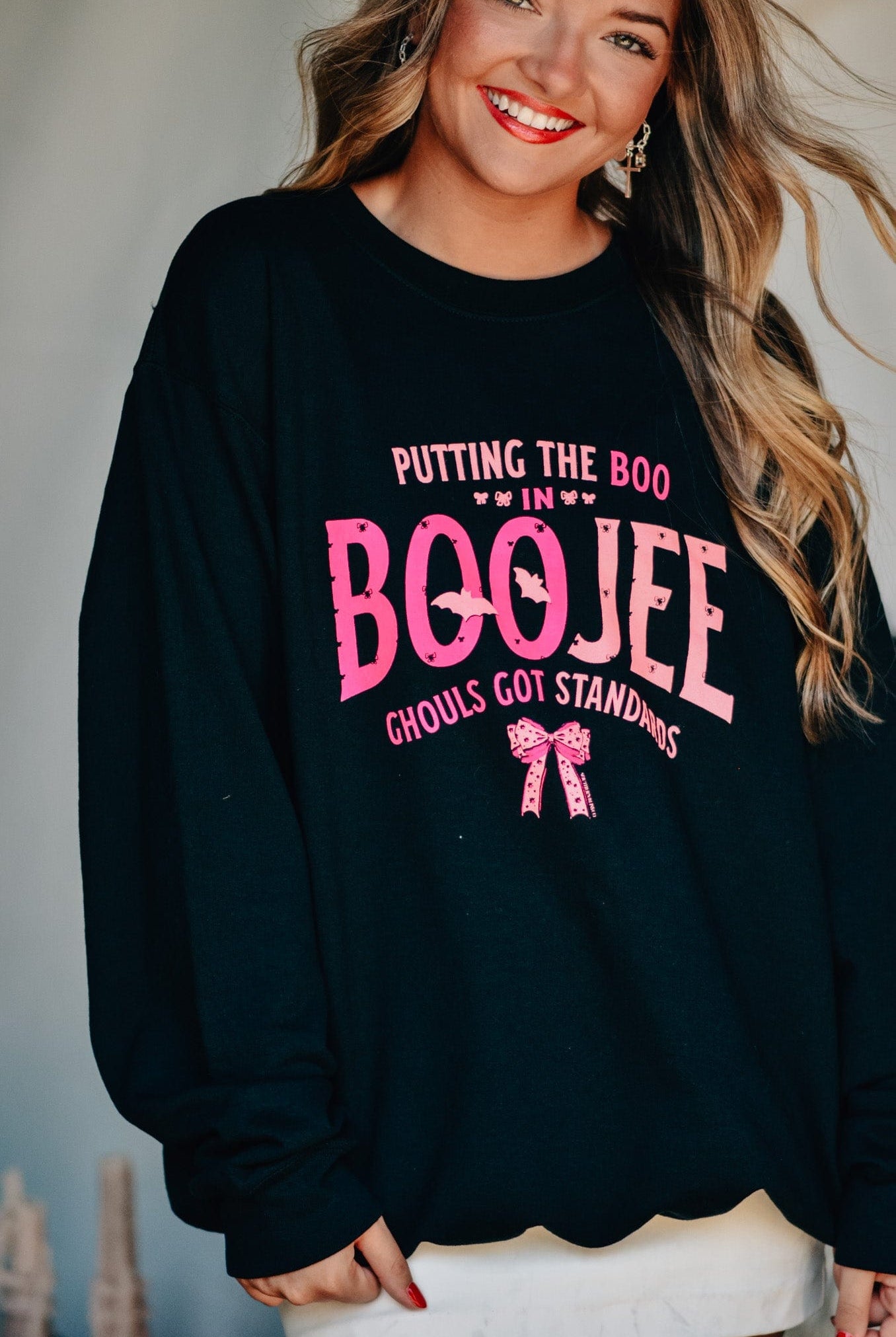 Boo in Boojee Sweatshirt-Dear Me Southern Boutique, located in DeRidder, Louisiana