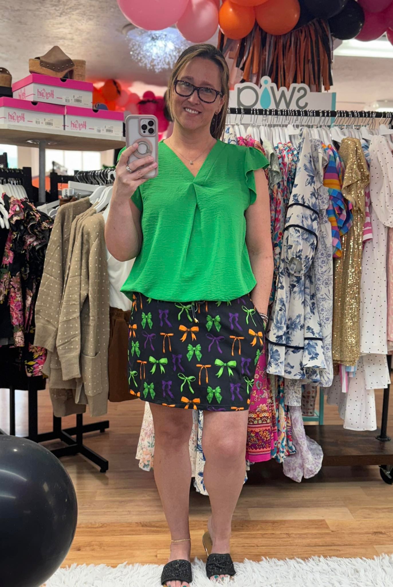Bow Bewitched Skort-Skort-Dear Me Southern Boutique, located in DeRidder, Louisiana