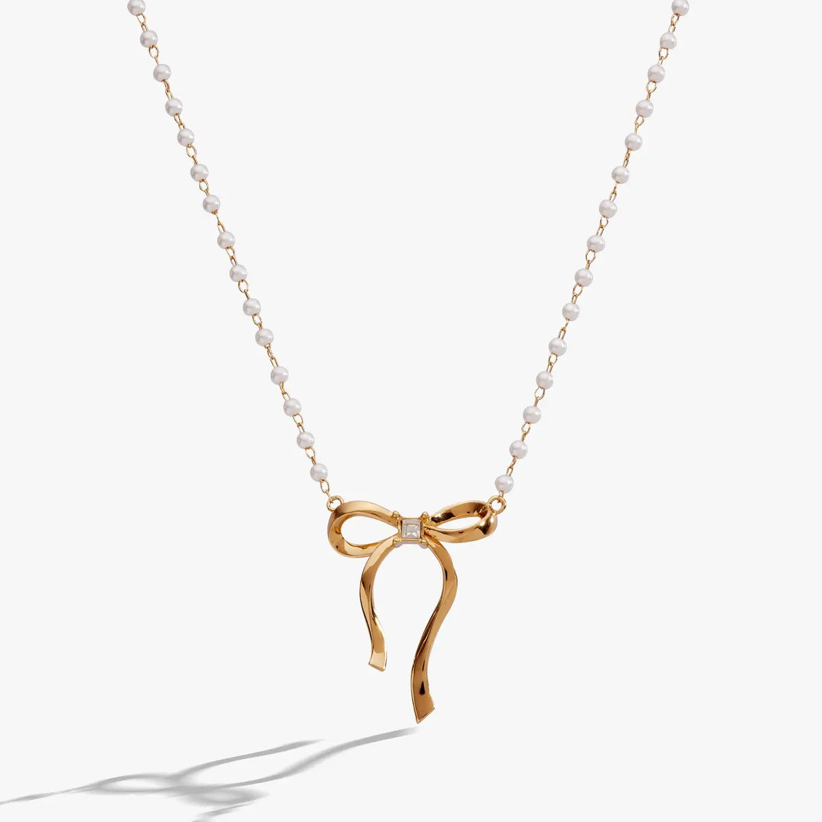 Bow Pearl Coquette Necklace-Jewelry - Necklaces-Dear Me Southern Boutique, located in DeRidder, Louisiana