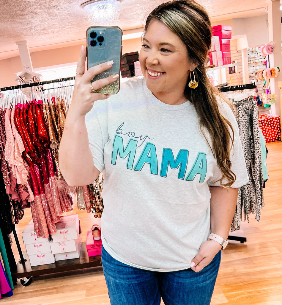 Boy Mama Tee-Graphic Tee-Dear Me Southern Boutique, located in DeRidder, Louisiana