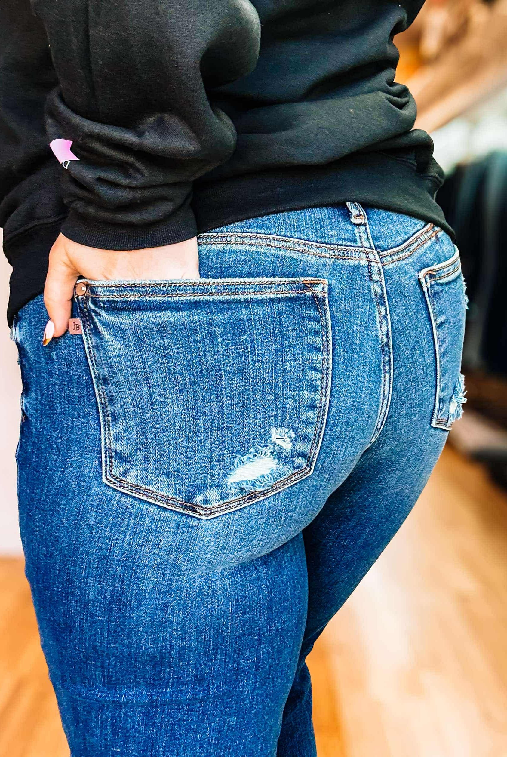 Break The Rules Boyfriend Judy Blue Jeans-Jeans-Dear Me Southern Boutique, located in DeRidder, Louisiana