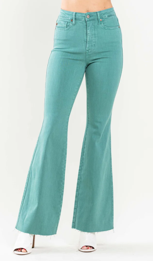 Breakfast At Tiffany's Tummy Control Flares-Dear Me Southern Boutique, located in DeRidder, Louisiana
