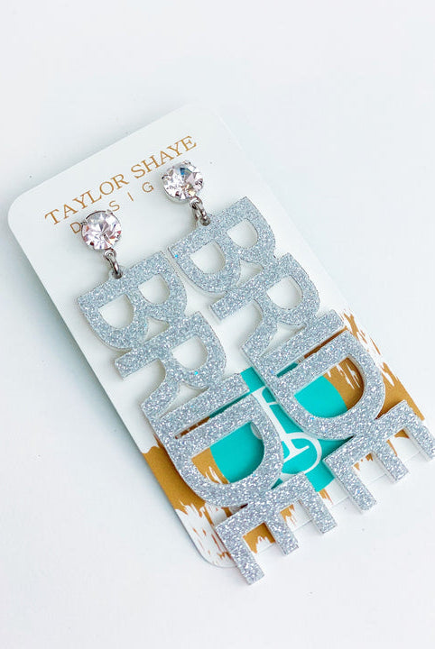 Bride Glitter Dangles-Earrings-Dear Me Southern Boutique, located in DeRidder, Louisiana