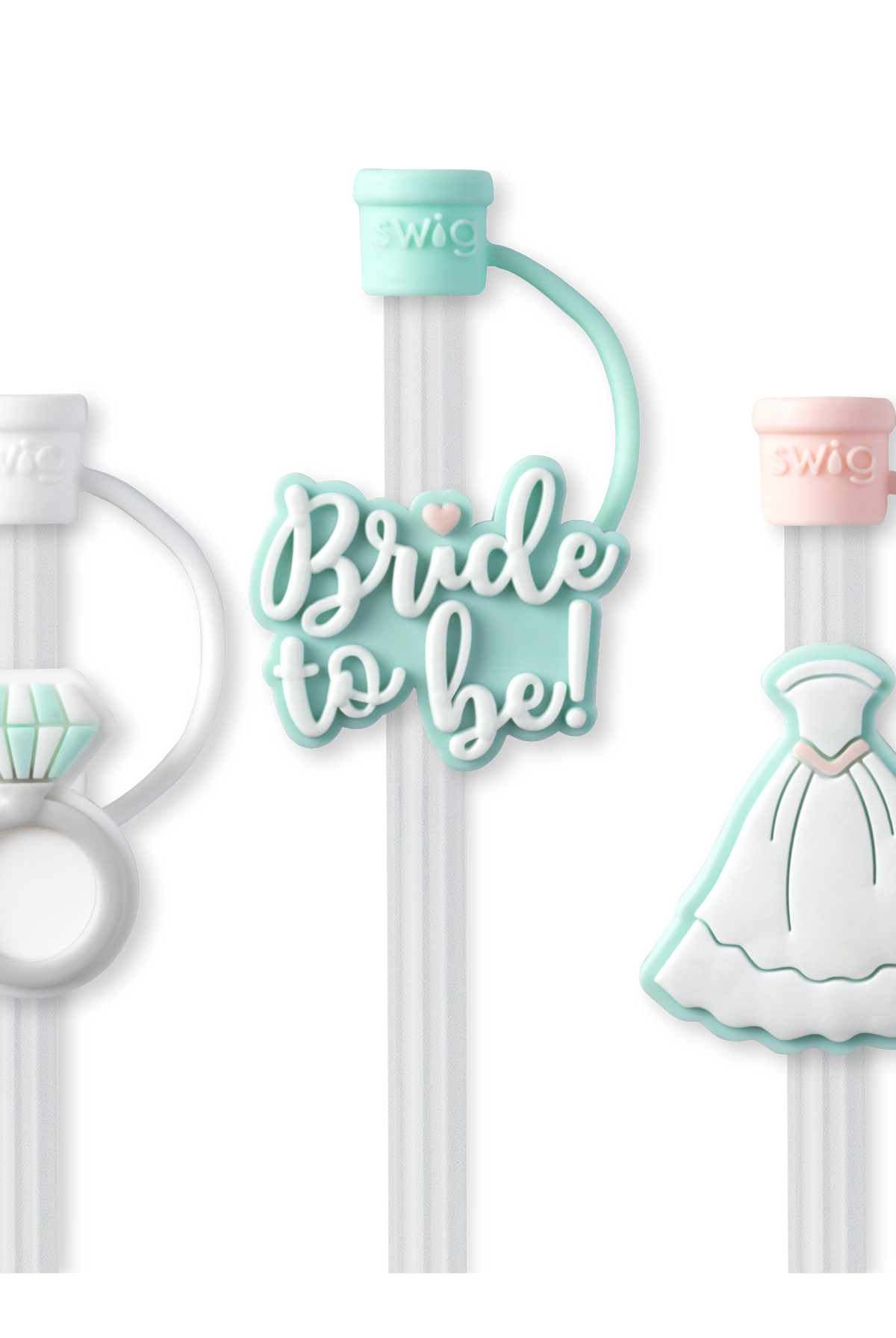 Bride To Be Swig Straw Topper Set-Drinkwear-Dear Me Southern Boutique, located in DeRidder, Louisiana