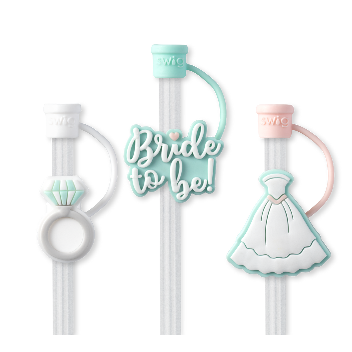 Bride To Be Swig Straw Topper Set-Drinkwear-Dear Me Southern Boutique, located in DeRidder, Louisiana