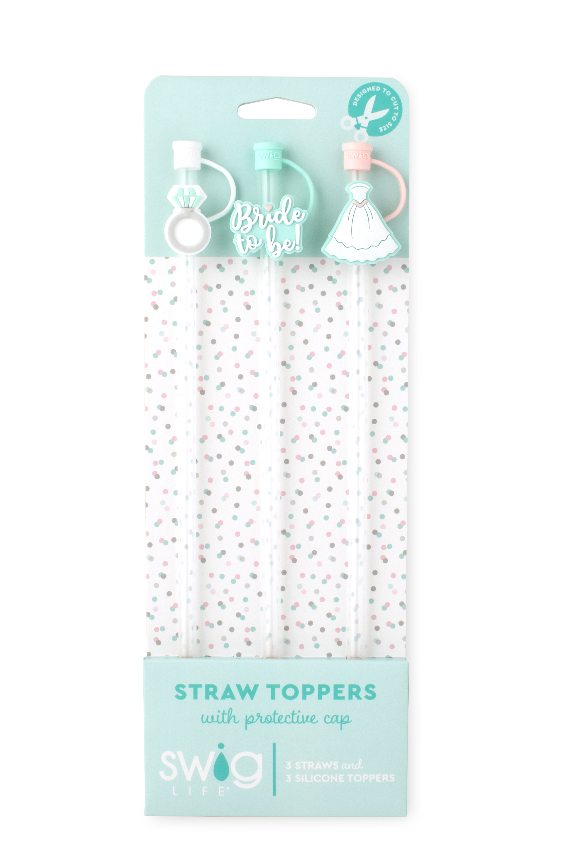 Bride To Be Swig Straw Topper Set-Straw Toppers-Dear Me Southern Boutique, located in DeRidder, Louisiana