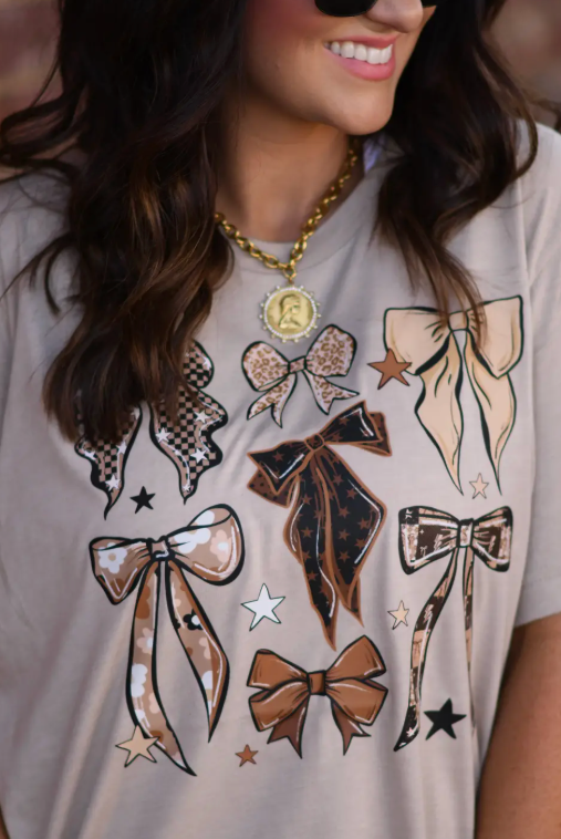 Brown-Eyed Bow-tiful Tee-Graphic Tops-Dear Me Southern Boutique, located in DeRidder, Louisiana